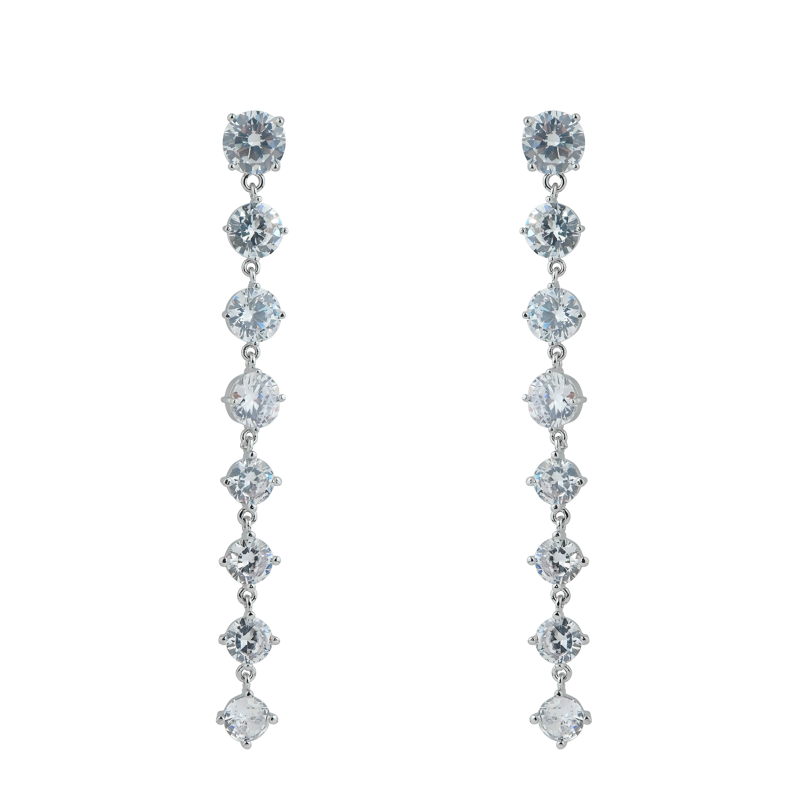 earrings with round crystals of different shapes