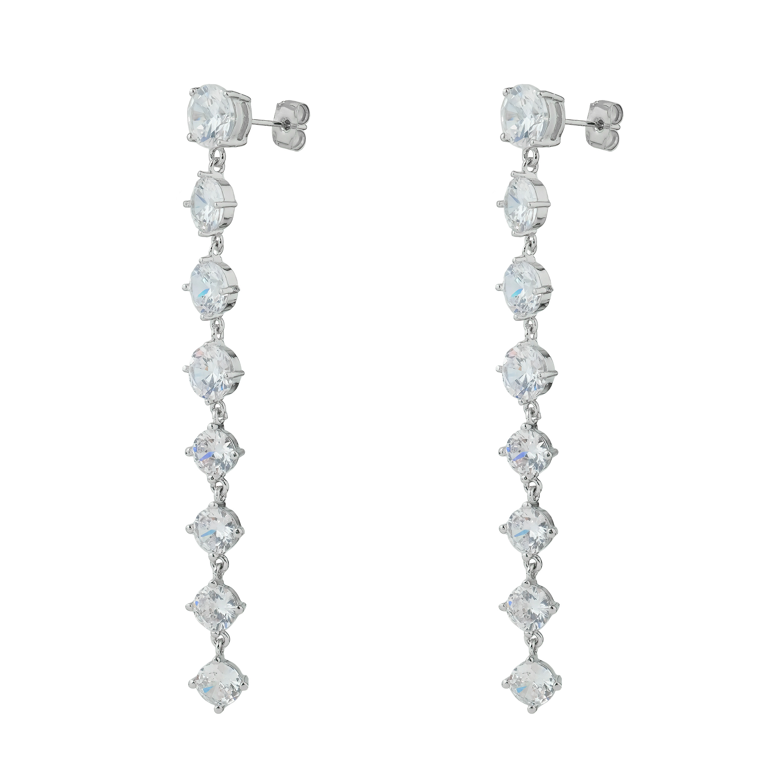 earrings with round crystals of different shapes