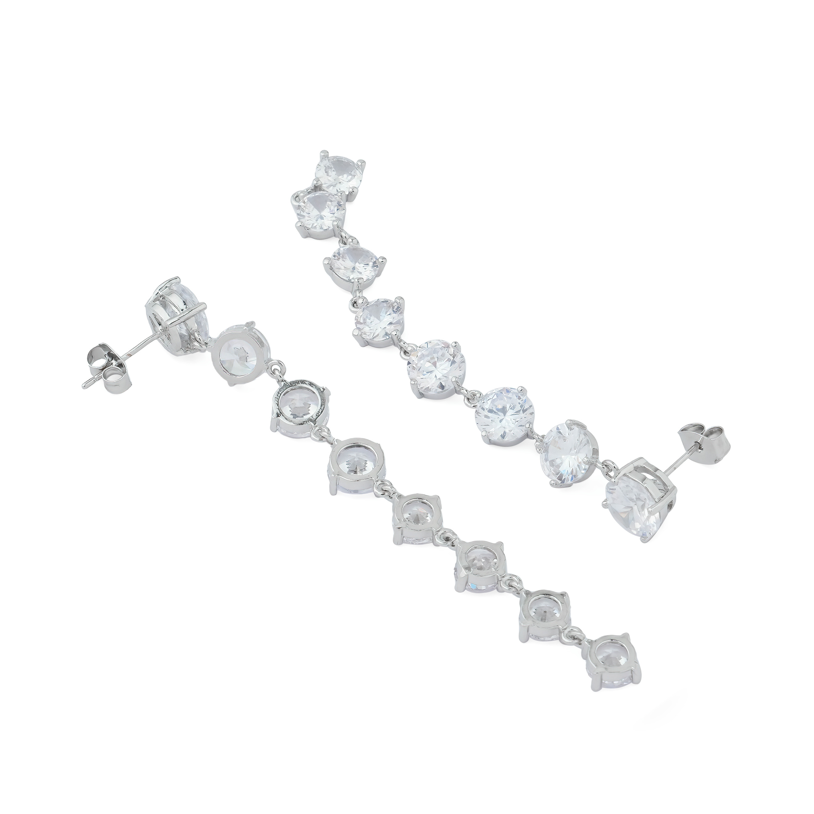 earrings with round crystals of different shapes