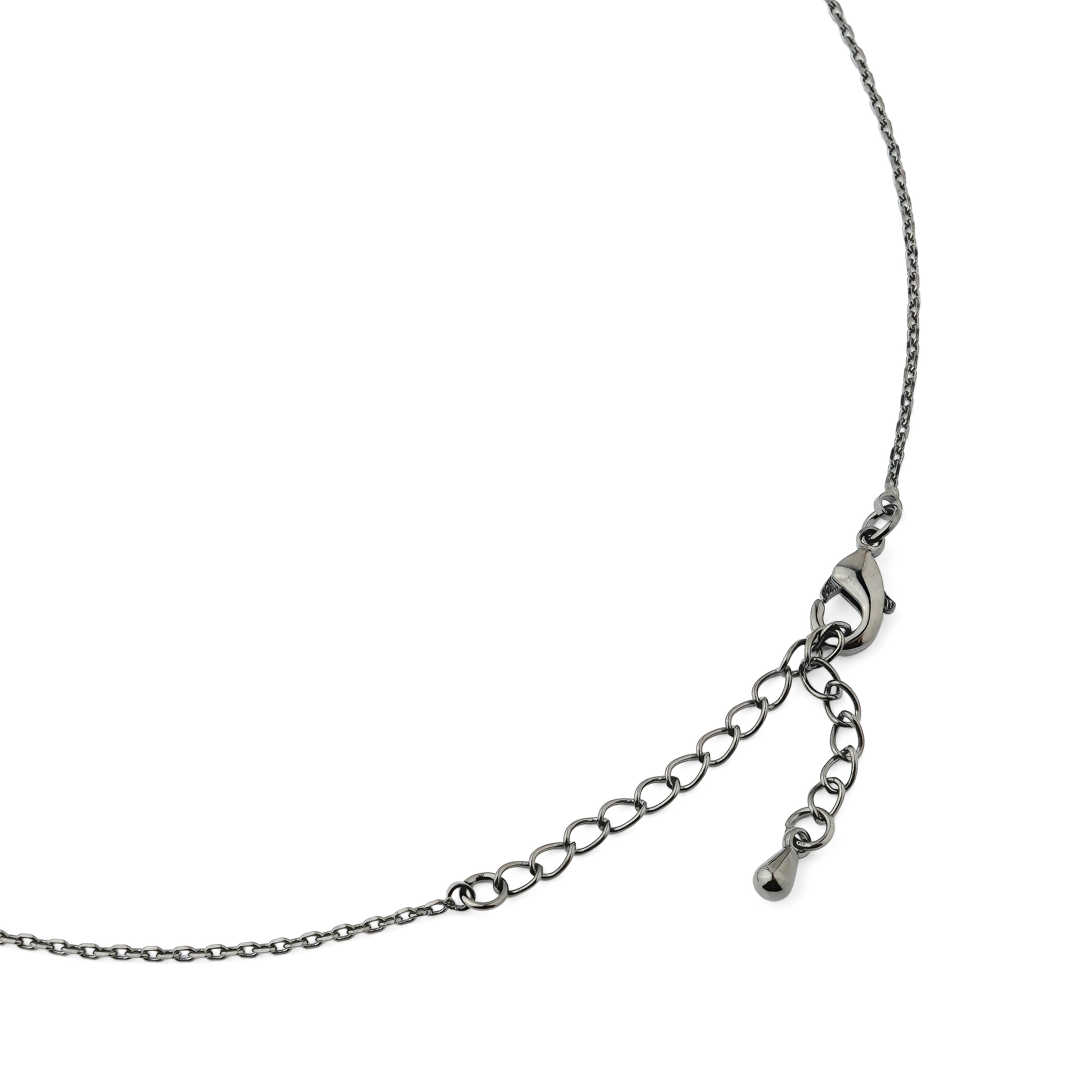 Black necklace with a cross pendant with black crystals