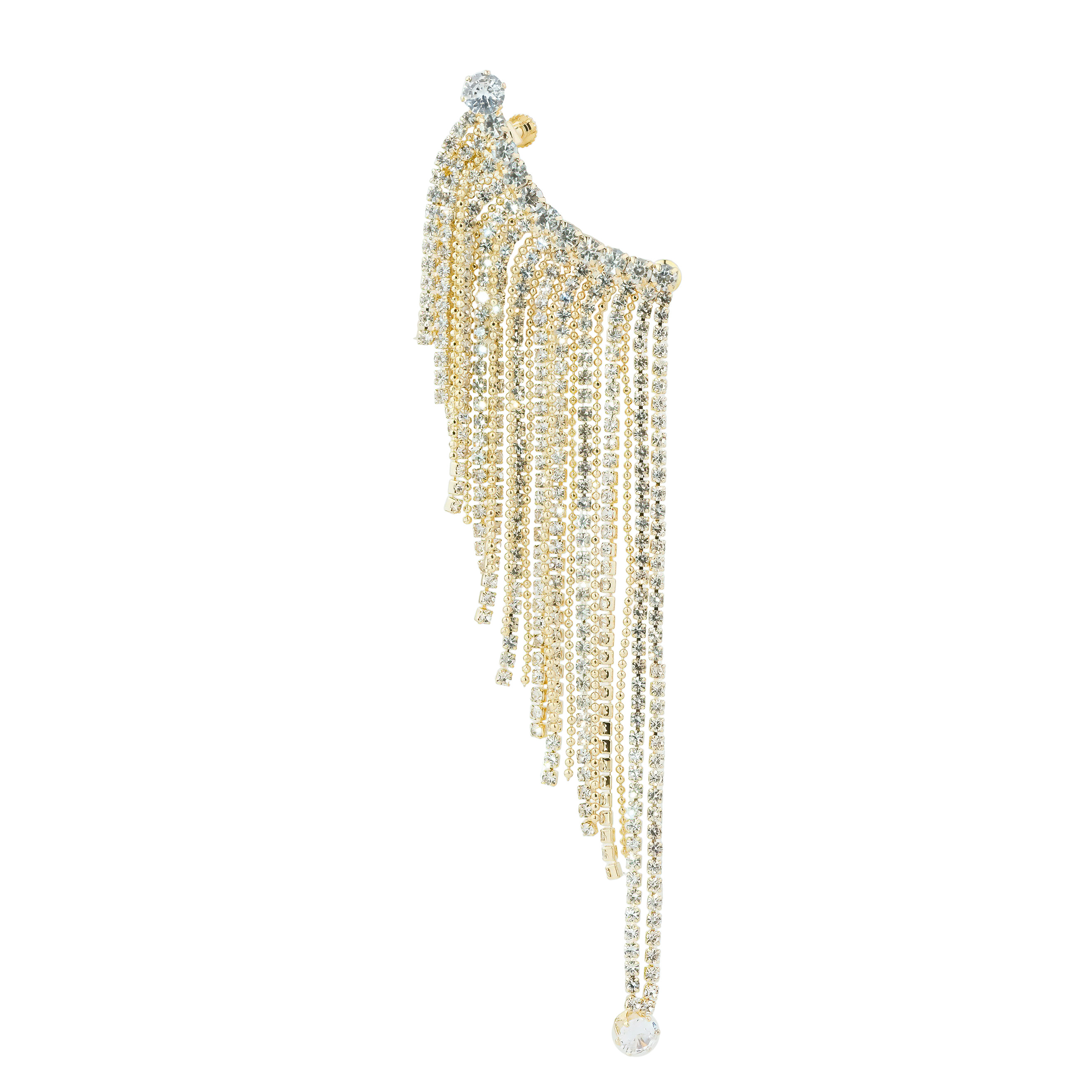 cuff with long chains covered with crystals