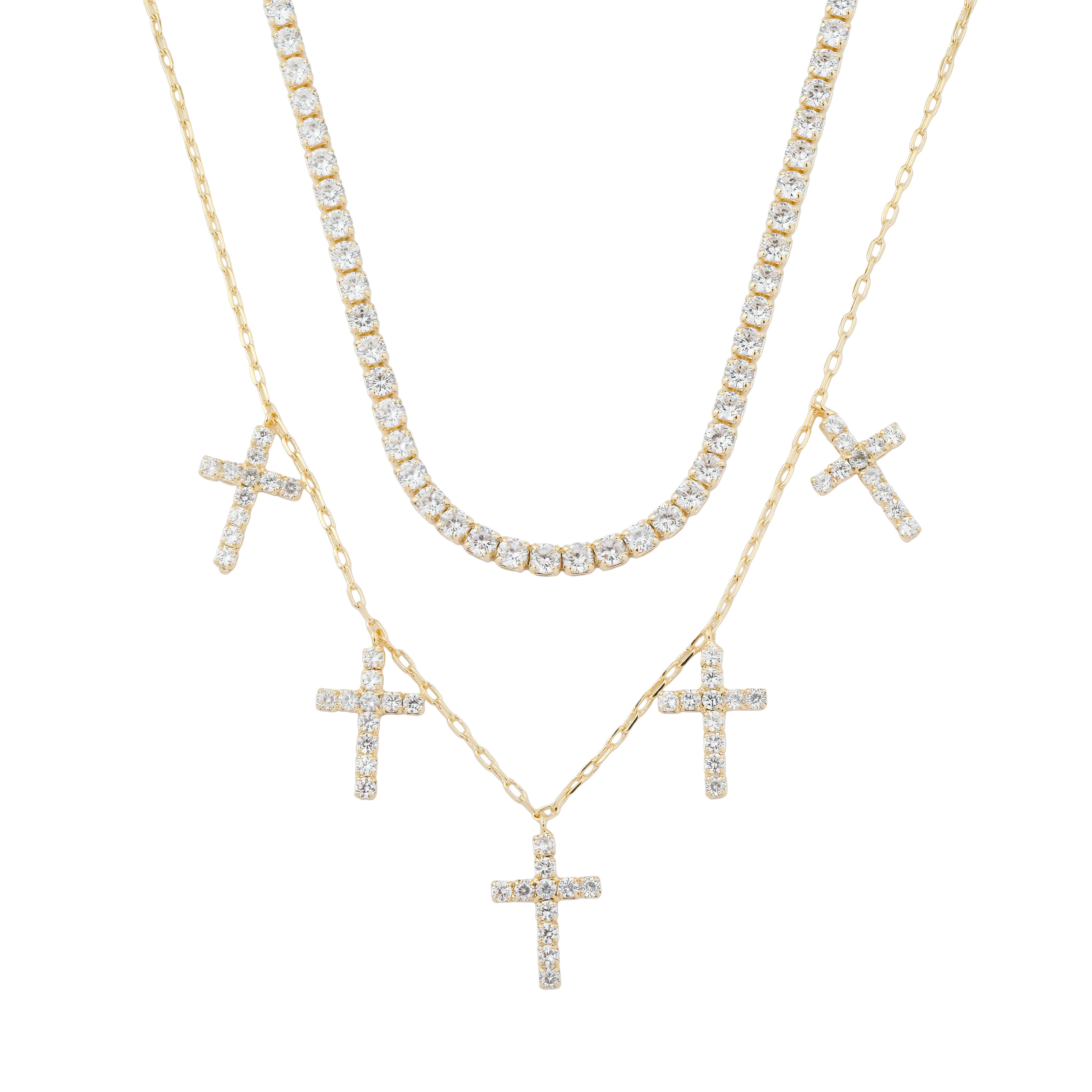 Double  necklace with crosses