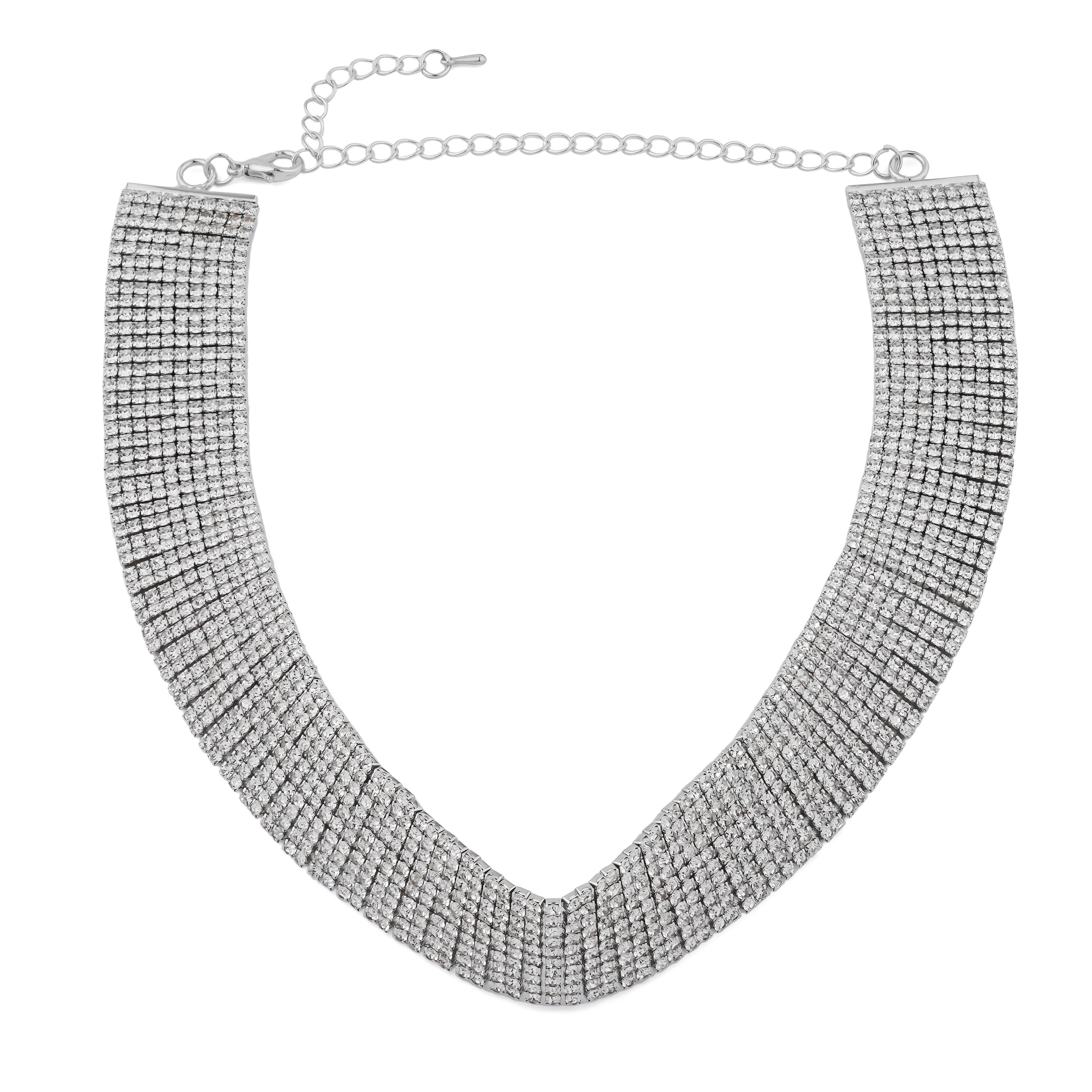 Silver choker with crystals