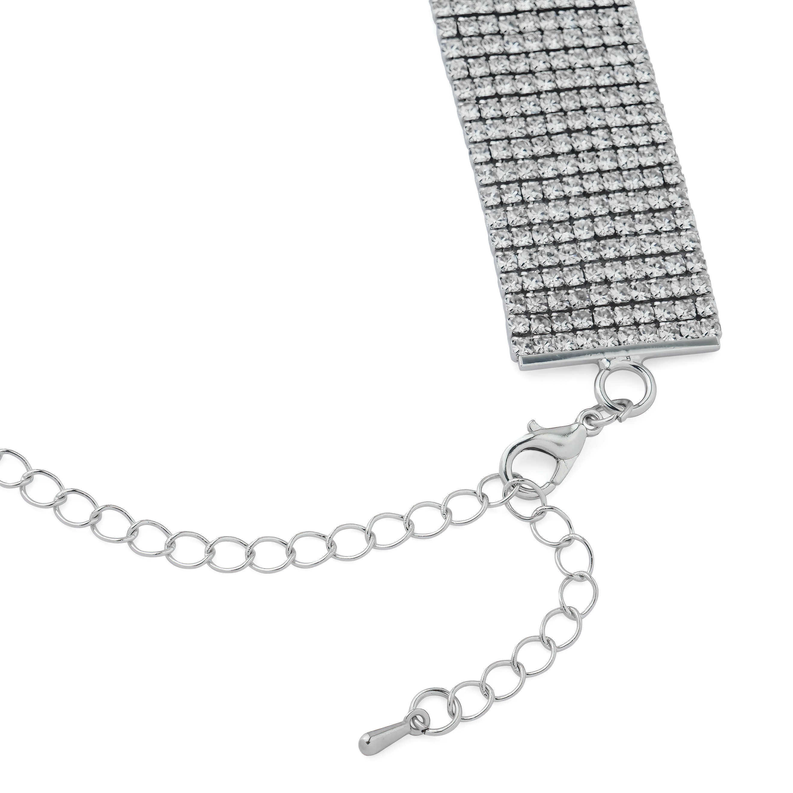 Silver choker with crystals