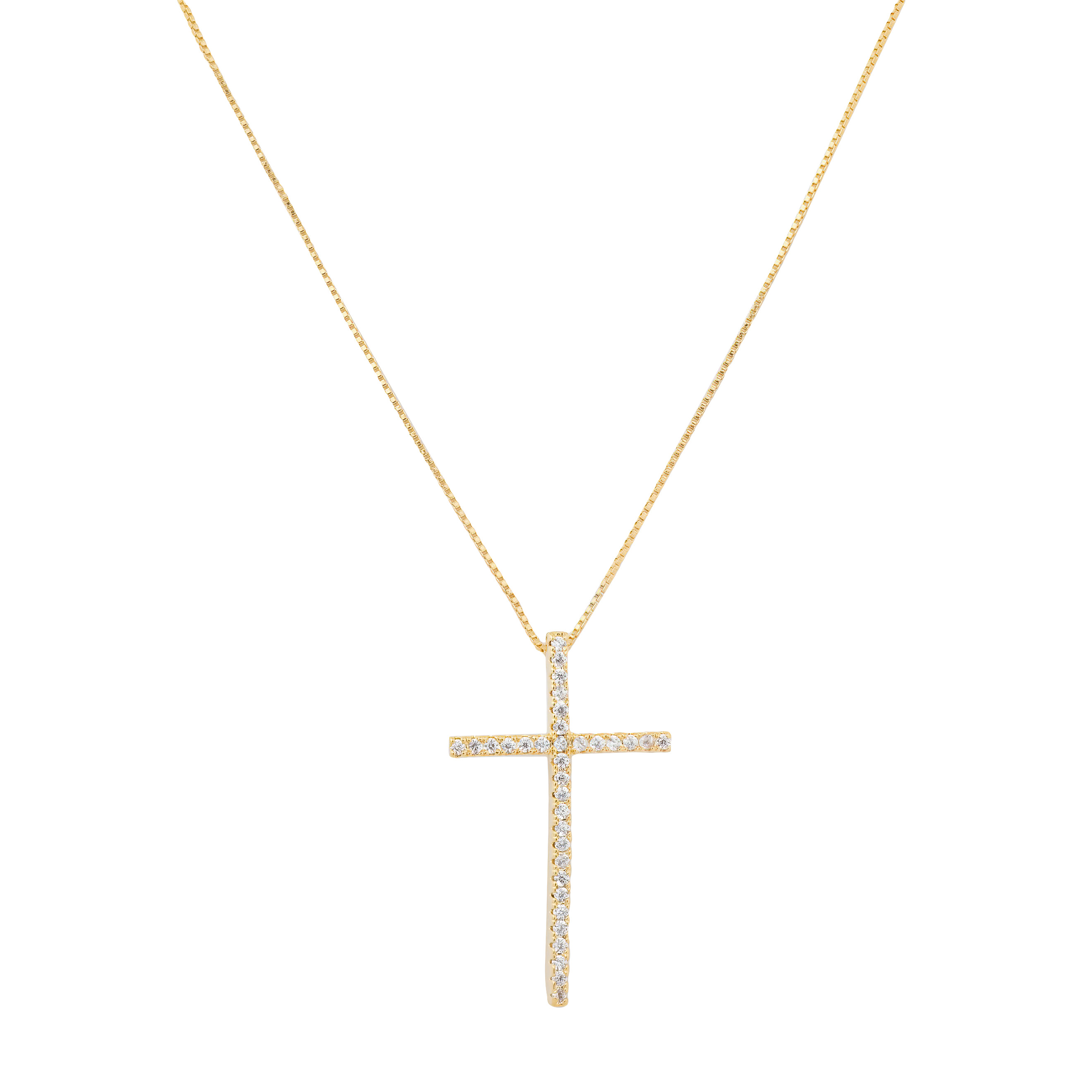necklace with a cross with a pavй of crystals