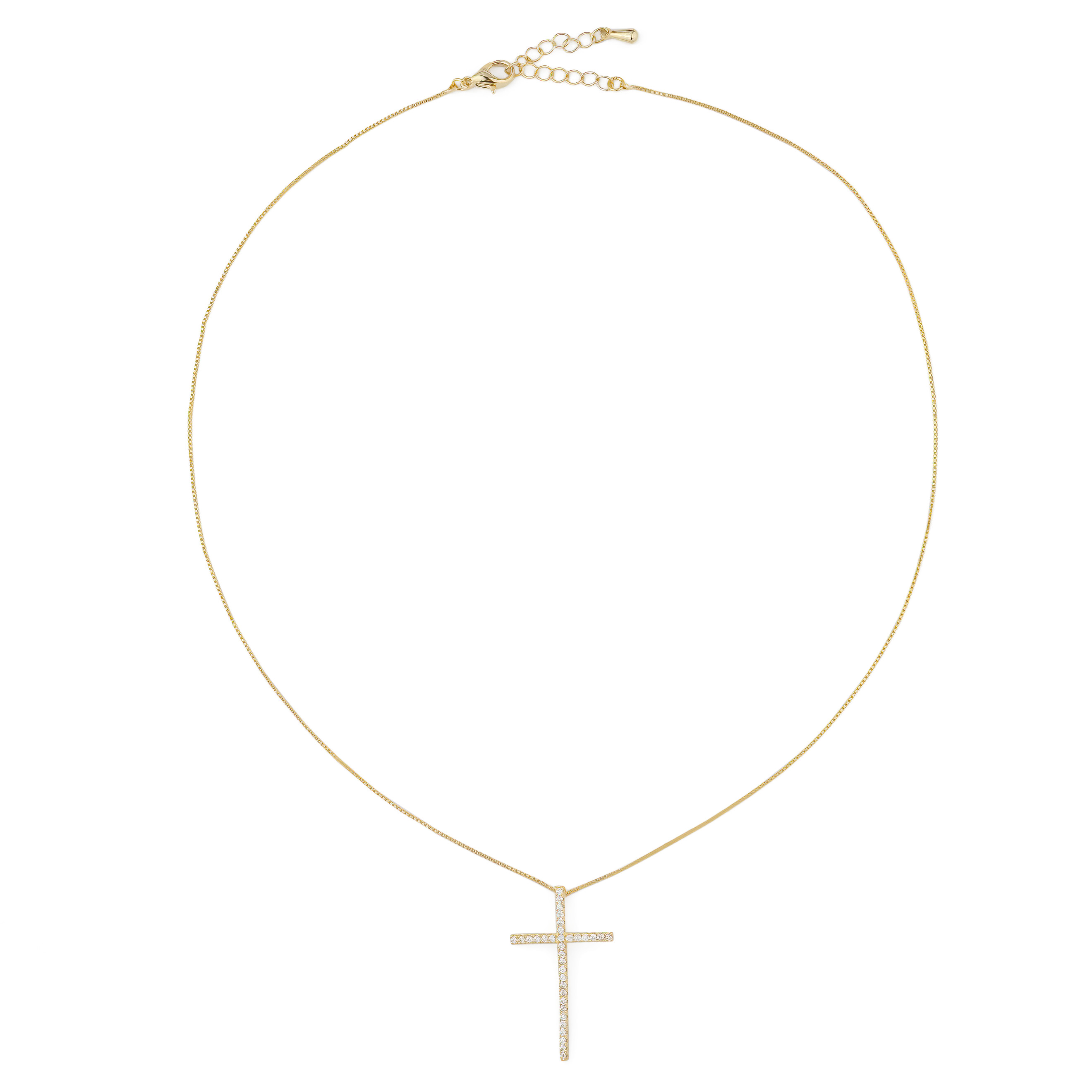necklace with a cross with a pavй of crystals