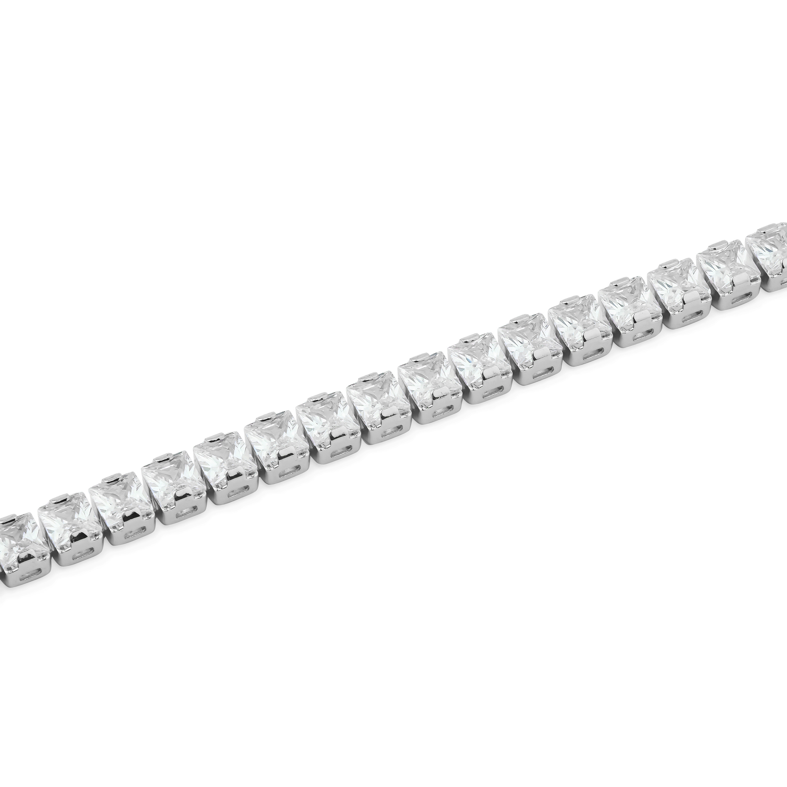 Silver tennis bracelet with crystals