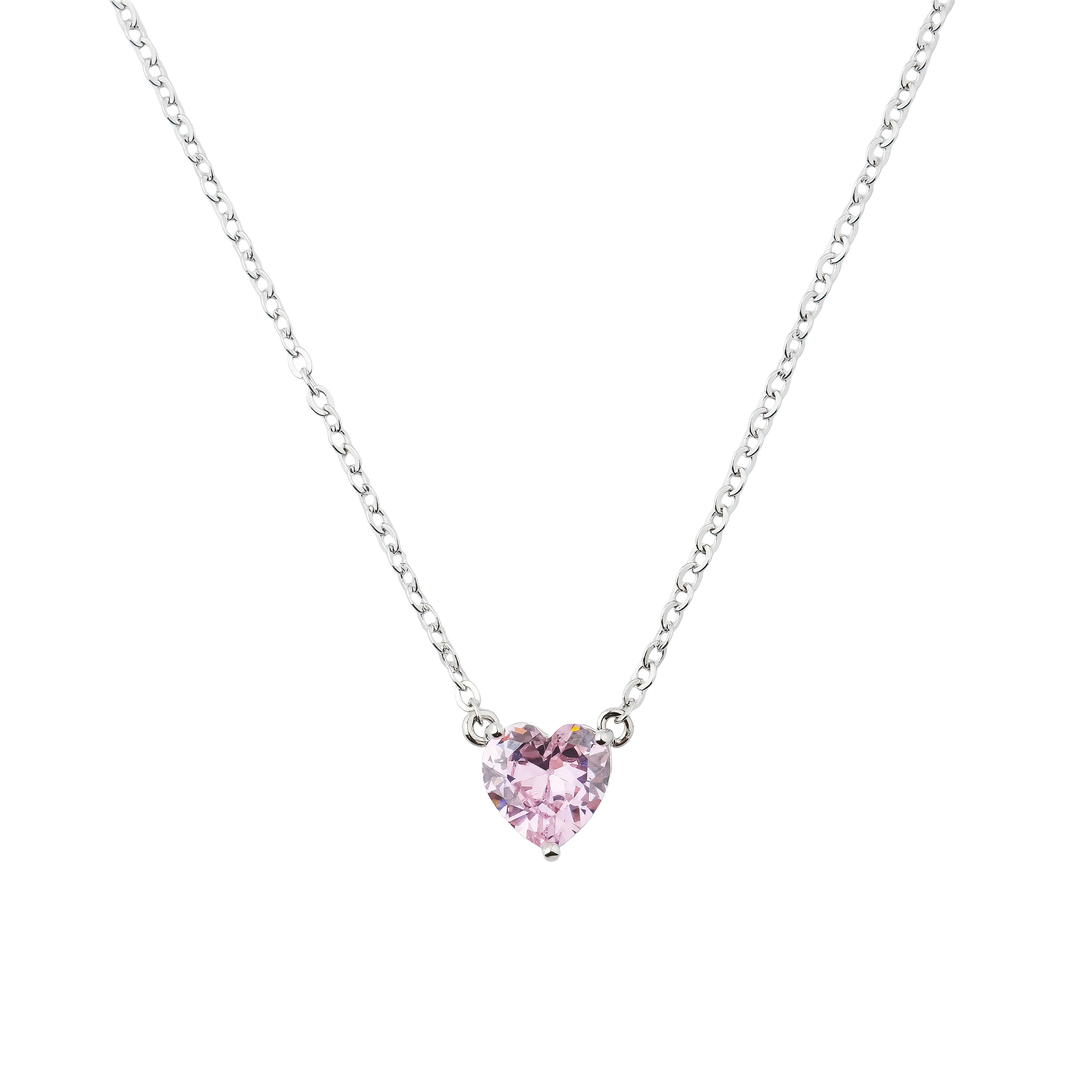 necklace with pink heart