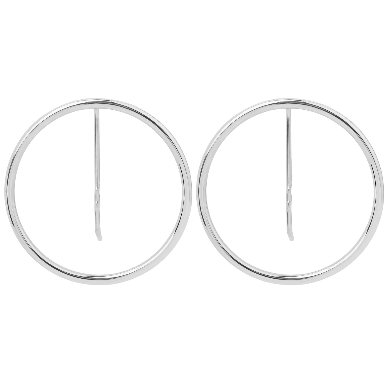 Khoshtrik Маленькие серьги-круги из серебра, покрытые родием khoshtrik плоские позолоченные серьги круги из серебра