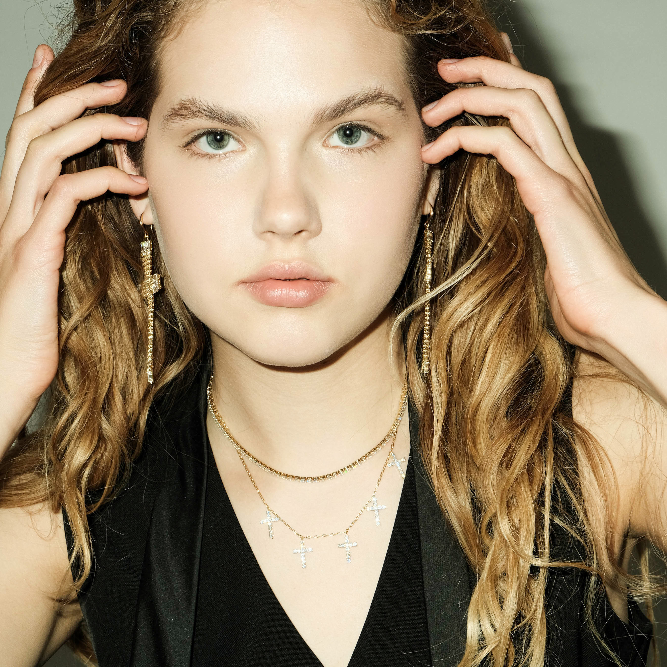 Double  necklace with crosses