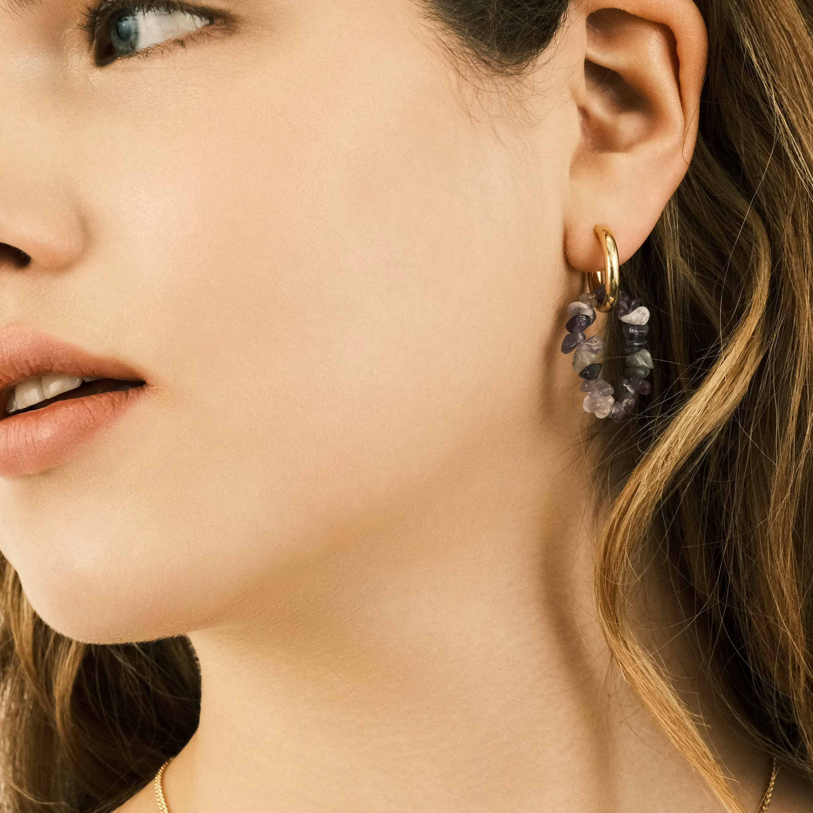 earrings with amethyst