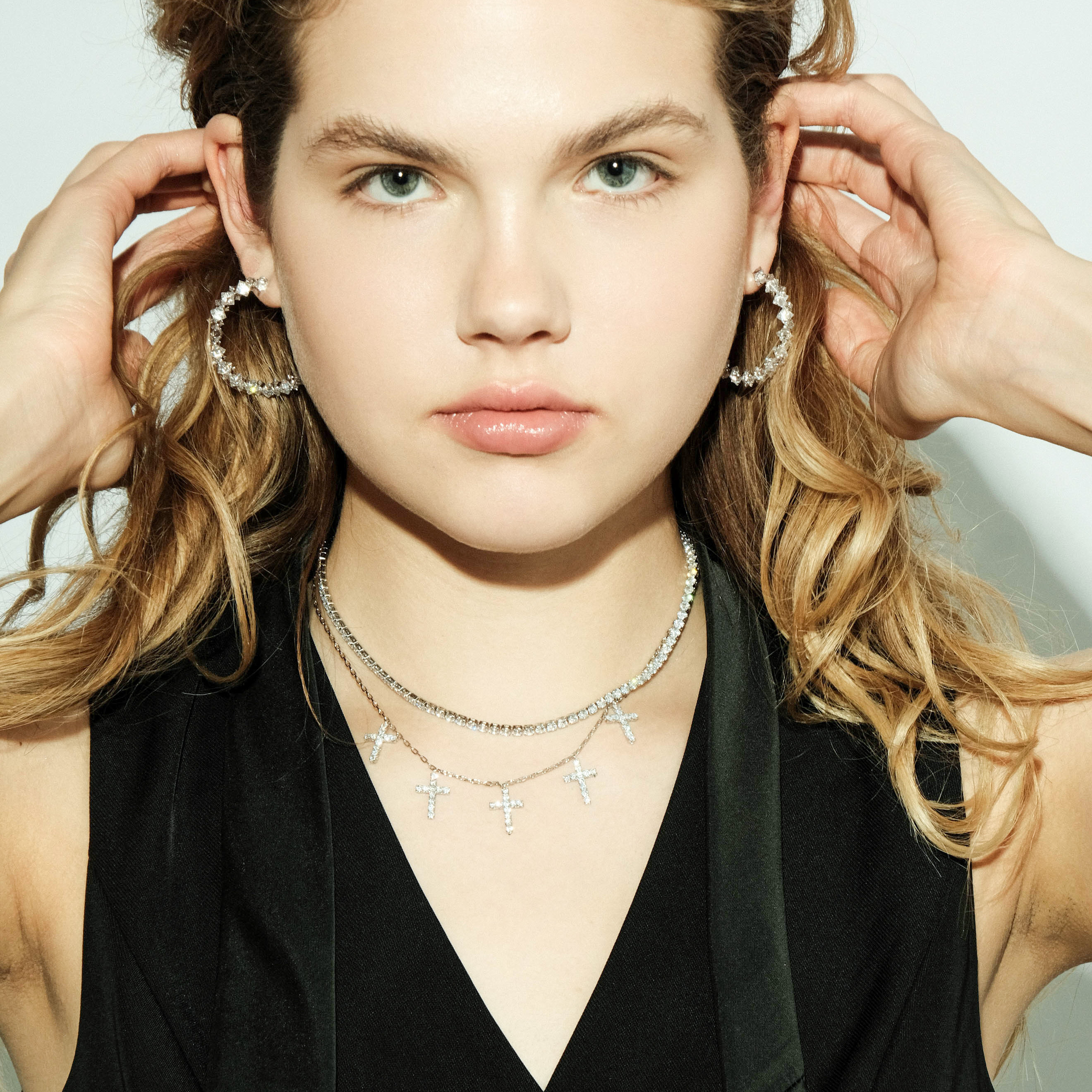 Double  necklace with crosses