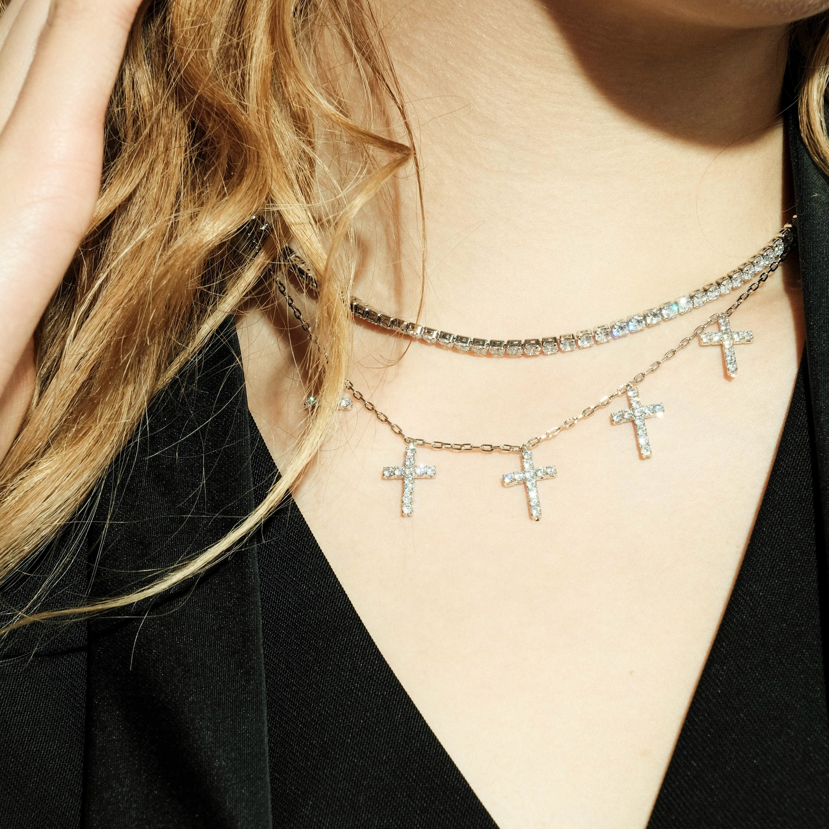 Double  necklace with crosses