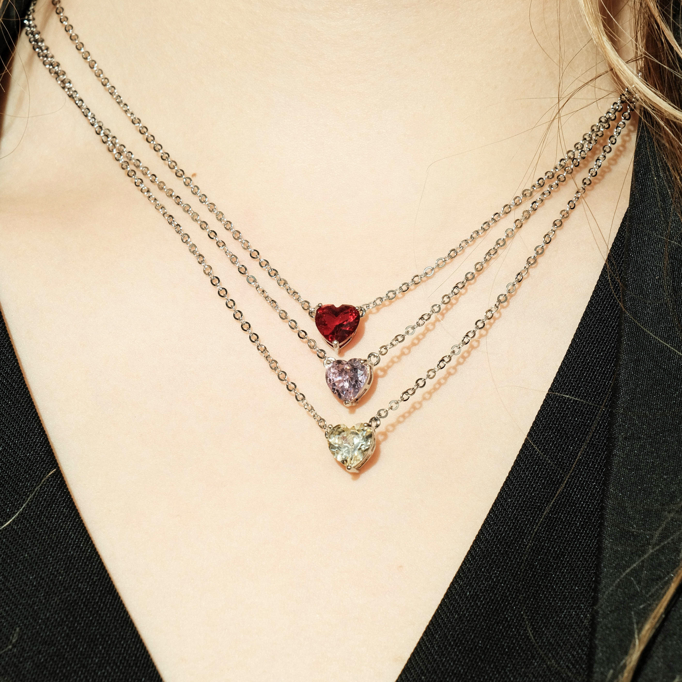 Necklace with a red heart
