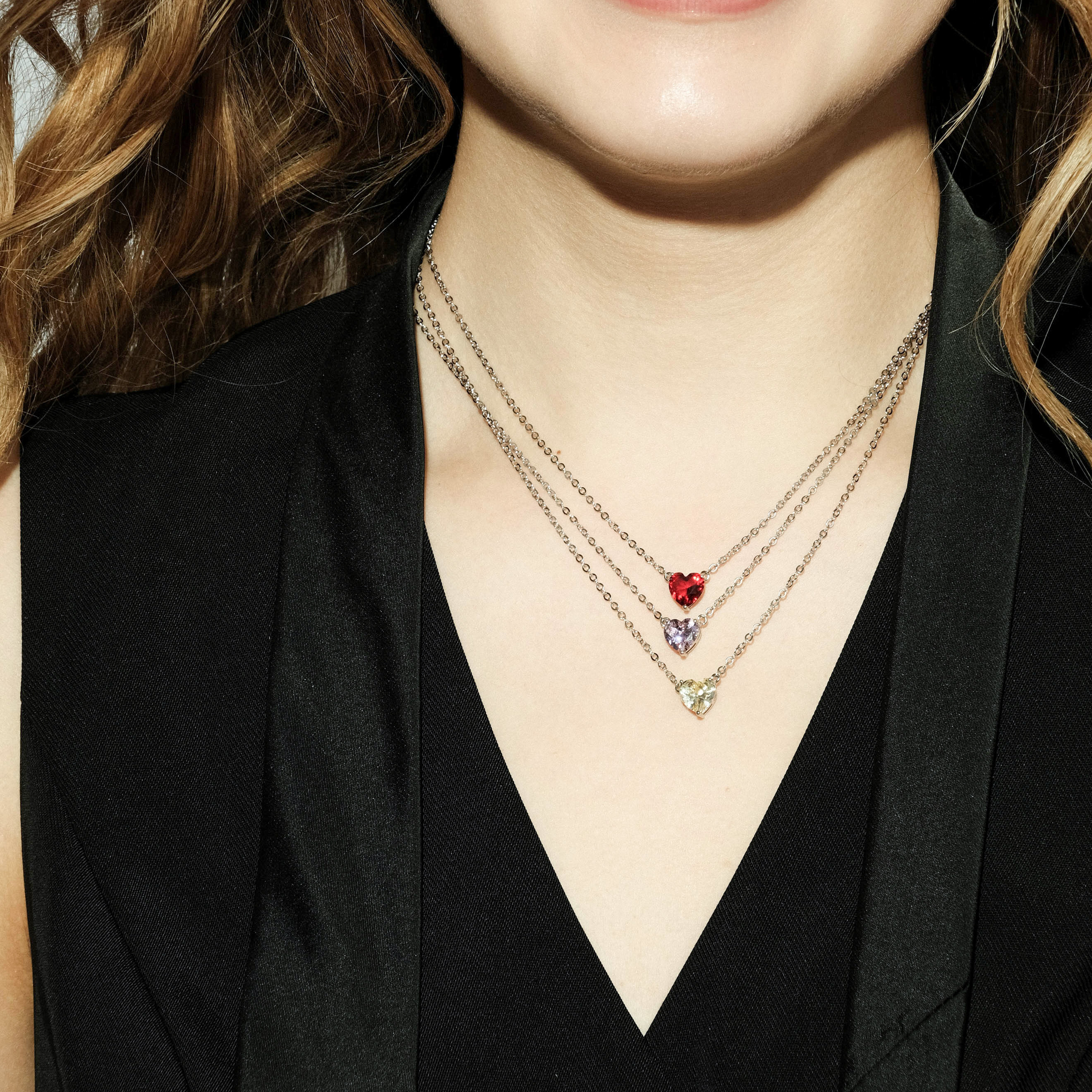 Necklace with a yellow heart