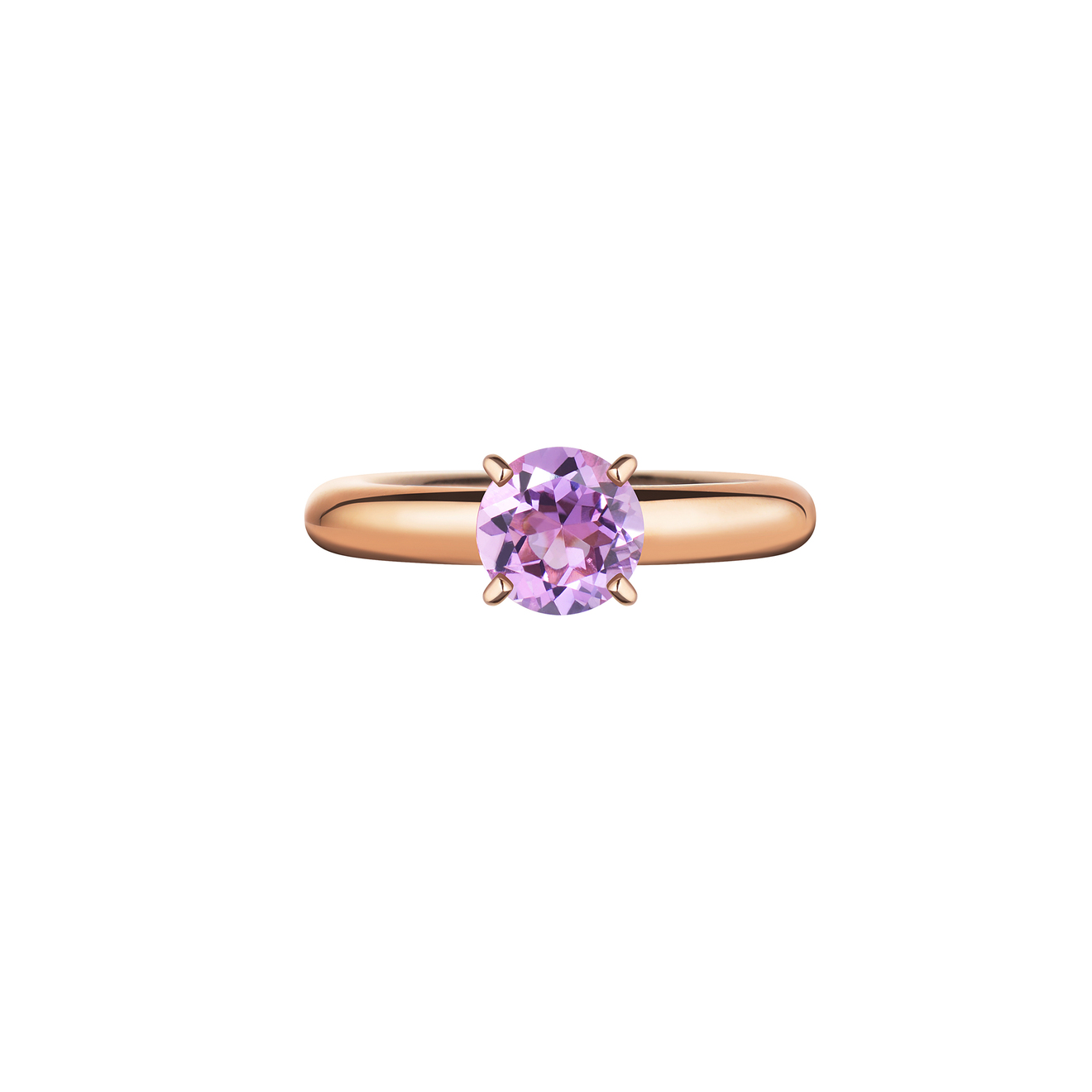 Moonka Кольцо Cartoon ring Baby из серебра, покрытое розовым золотом, с аметистом moonka позолоченное кольцо из серебра с аметистом