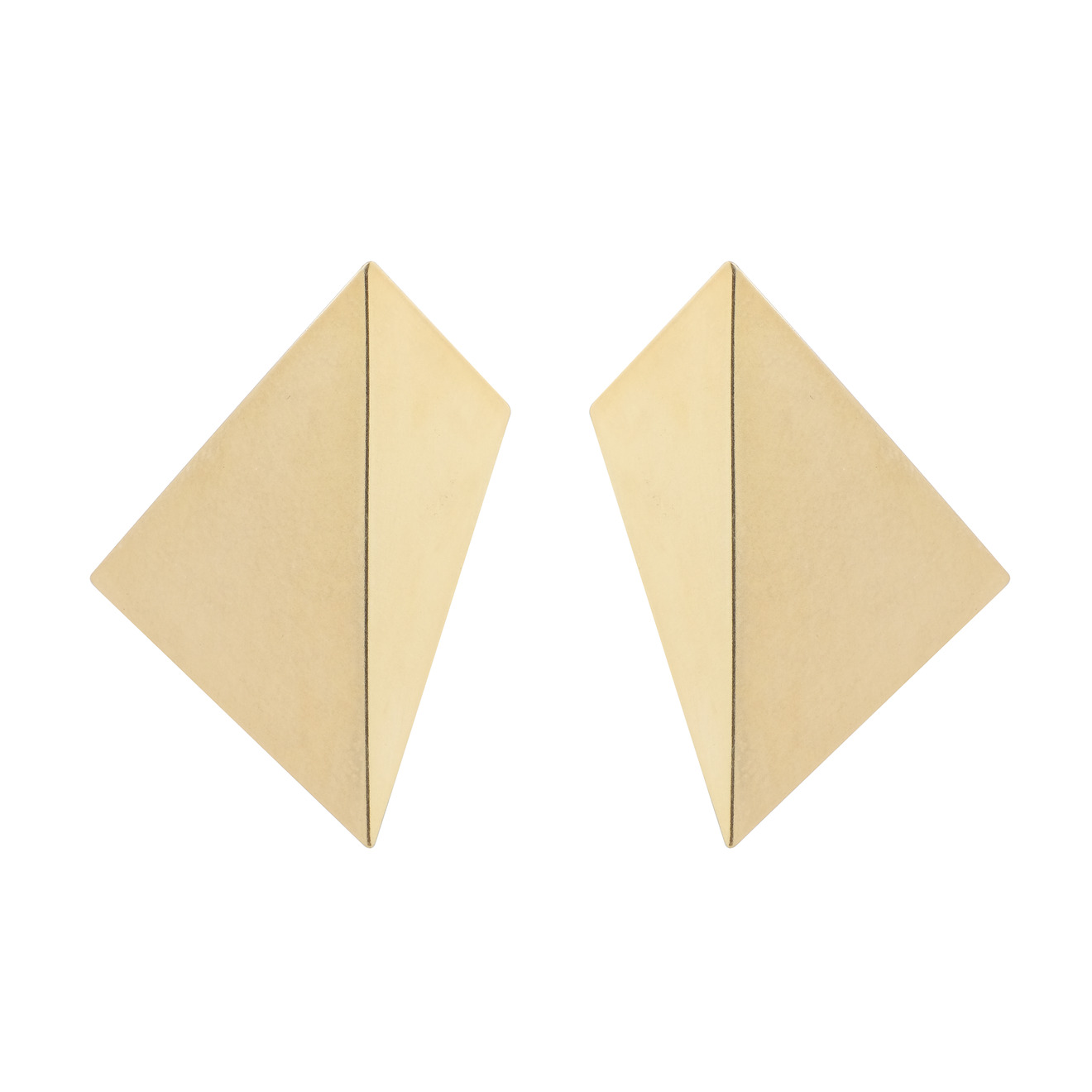 Khoshtrik Треугольные позолоченные серьги из серебра цена и фото