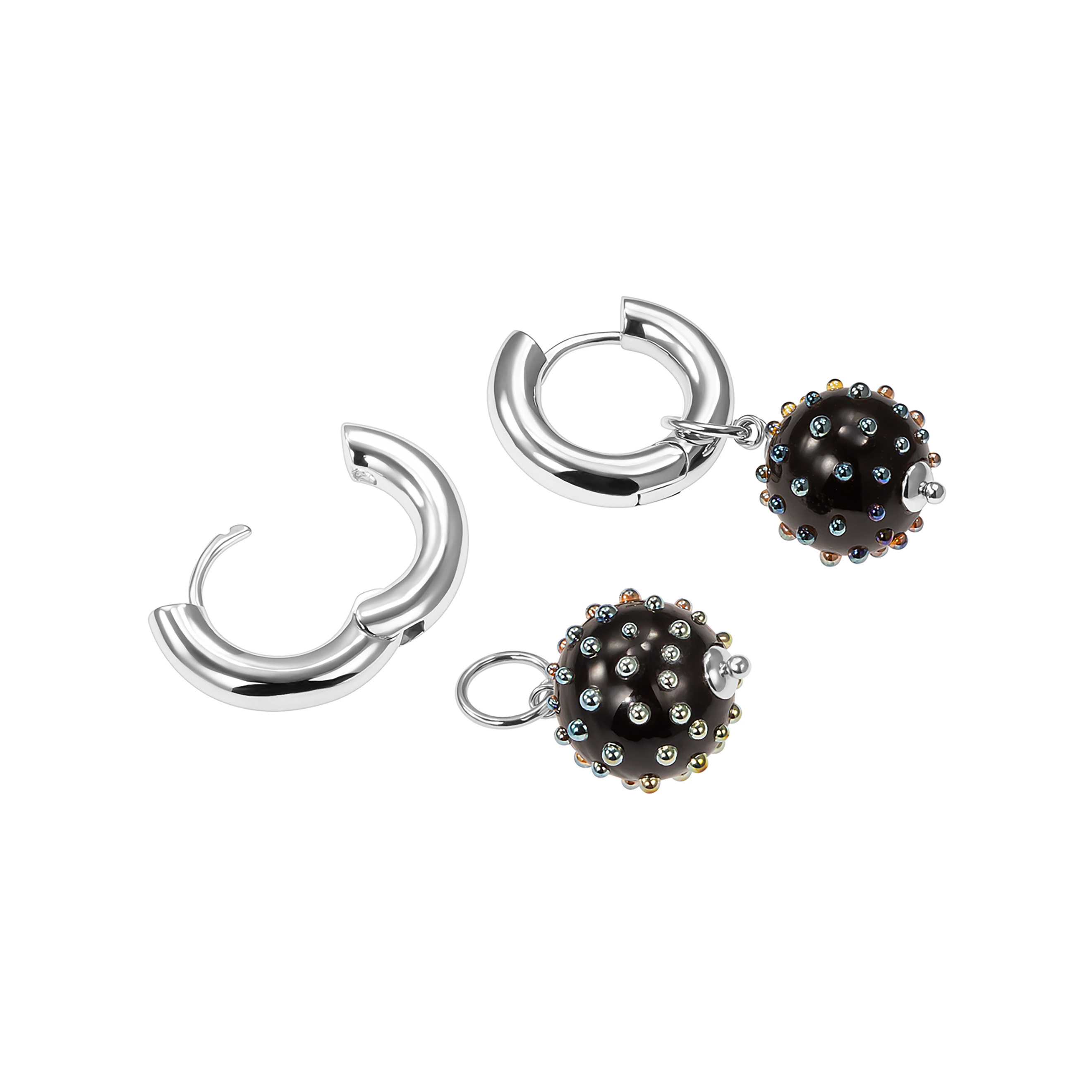black Murano pendant earrings