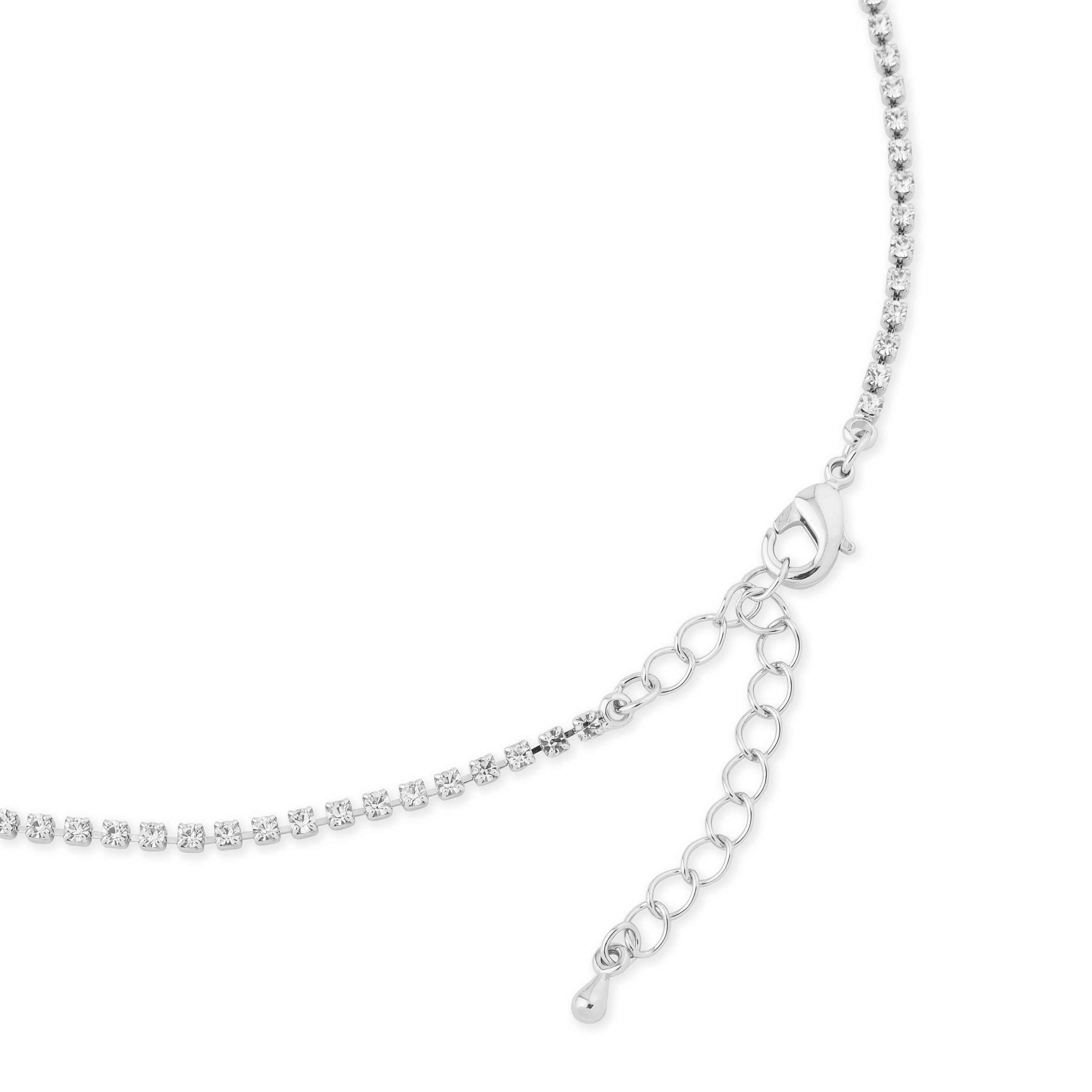 Wide  necklace with crystals of different sizes