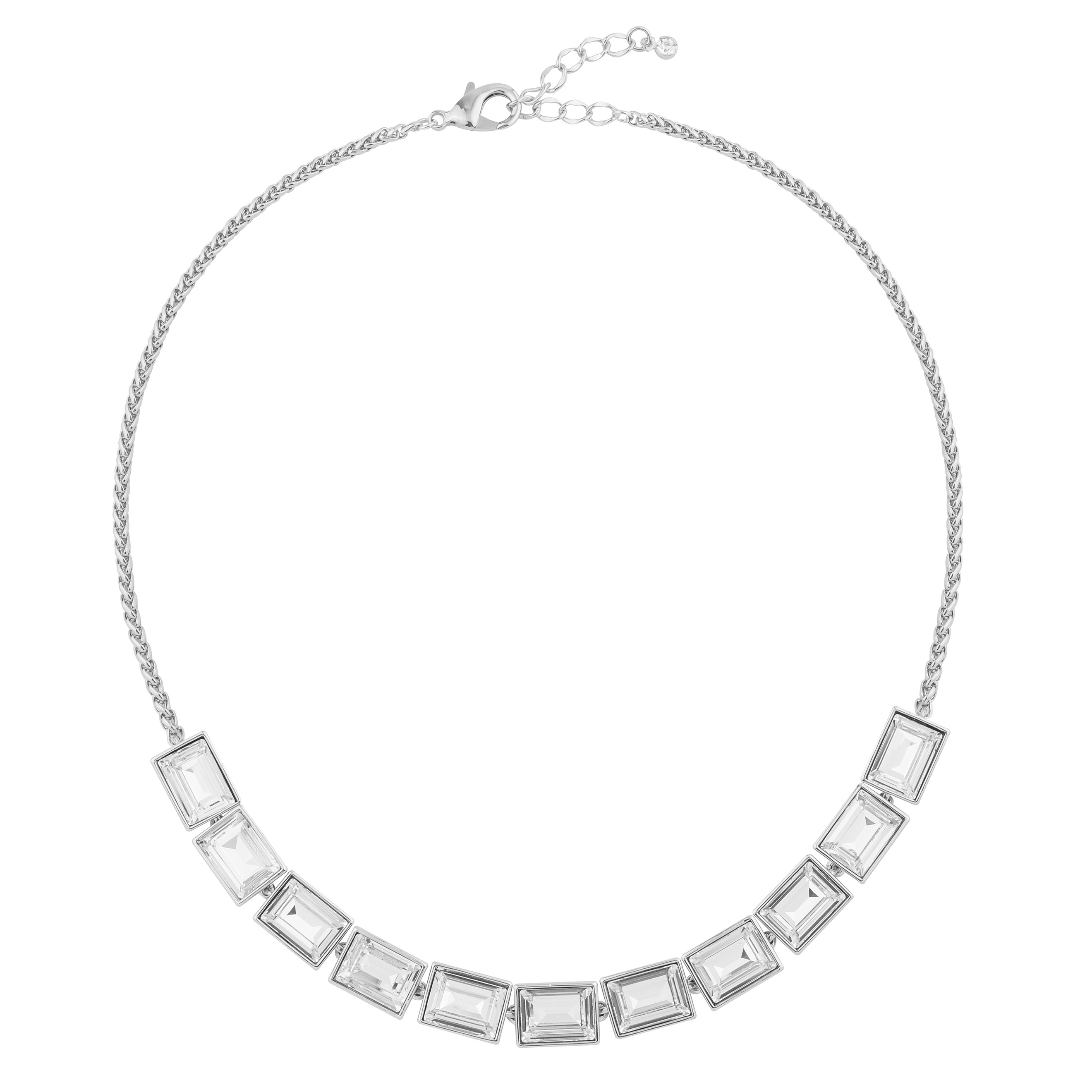 necklace with rectangular crystals