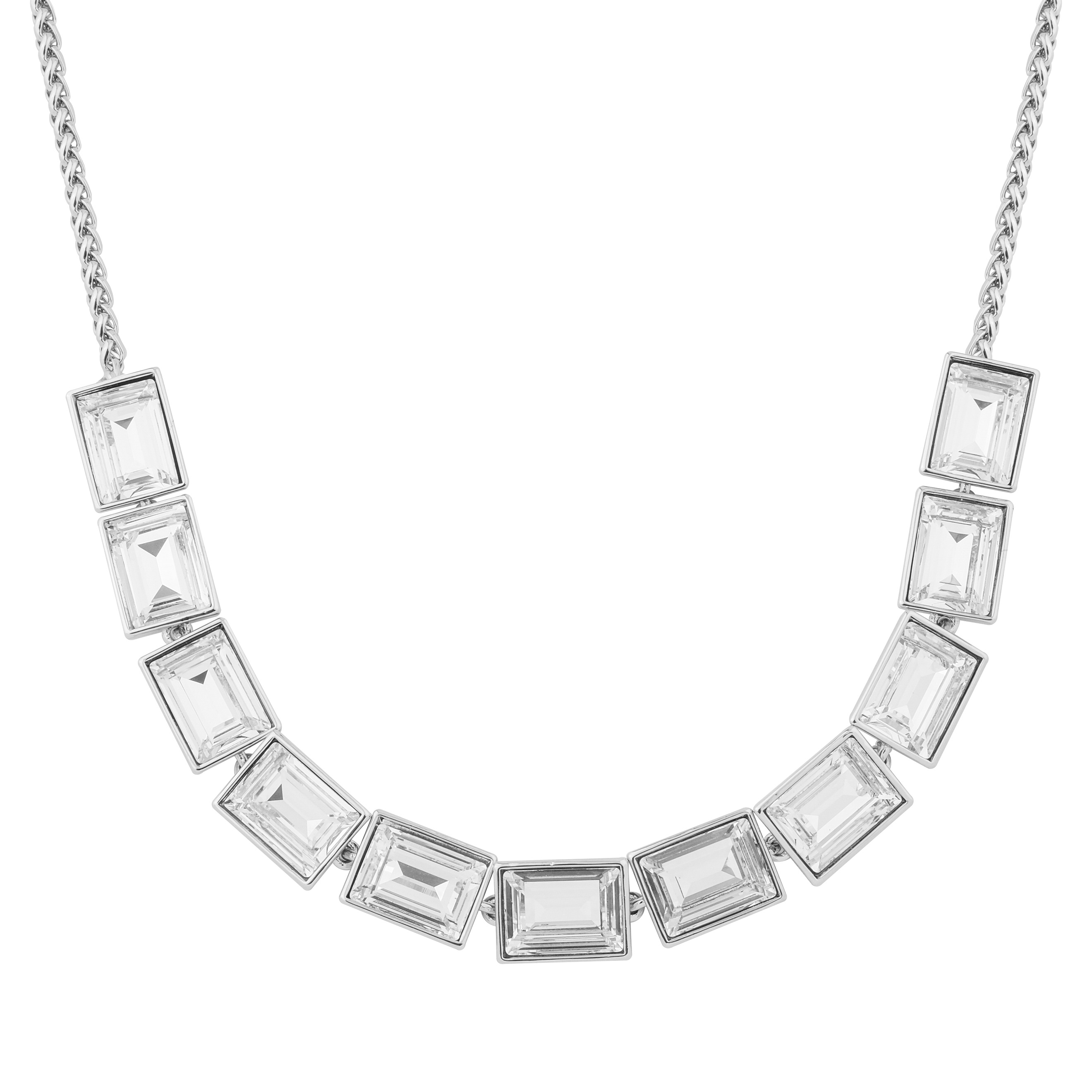 necklace with rectangular crystals