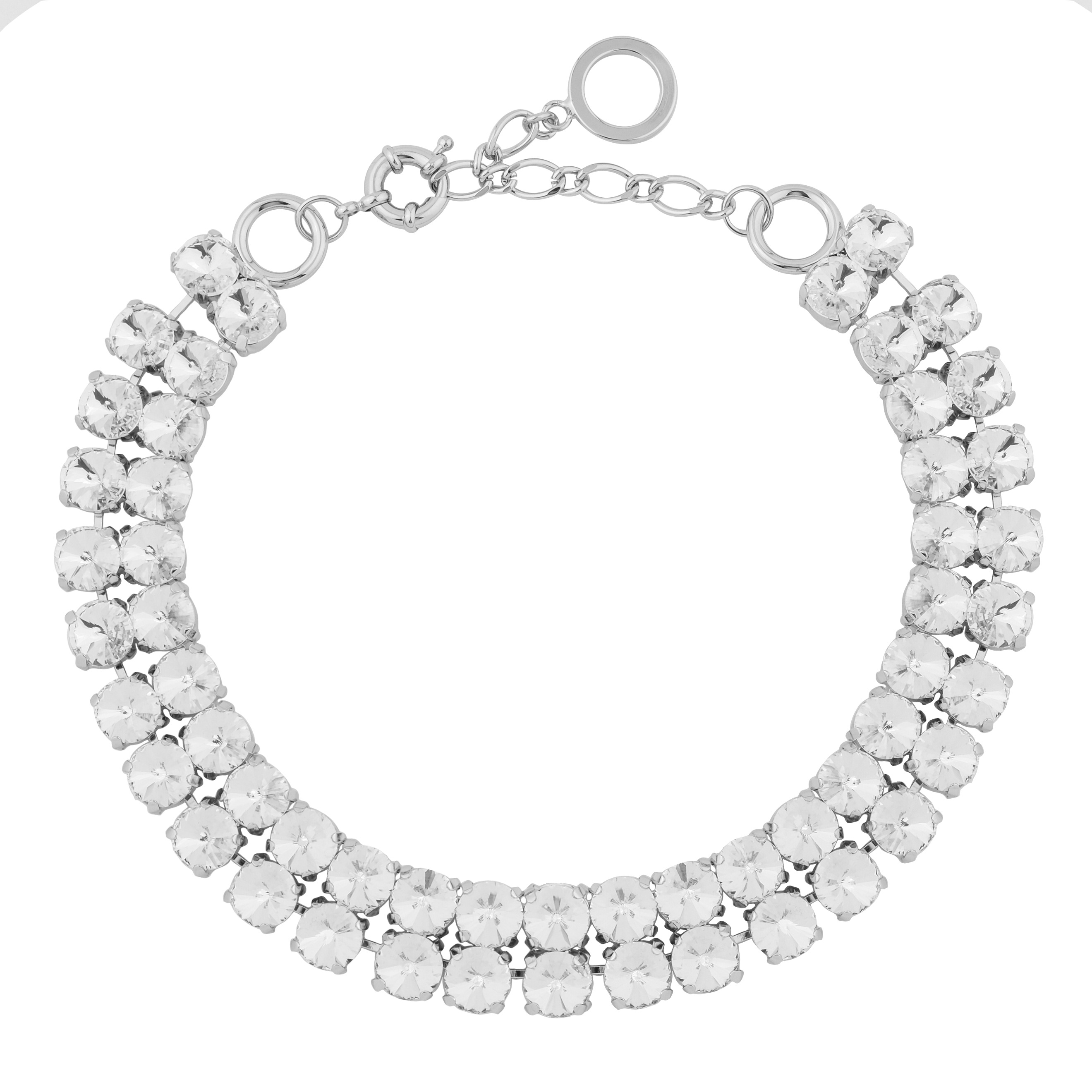 chunky two row crystal choker