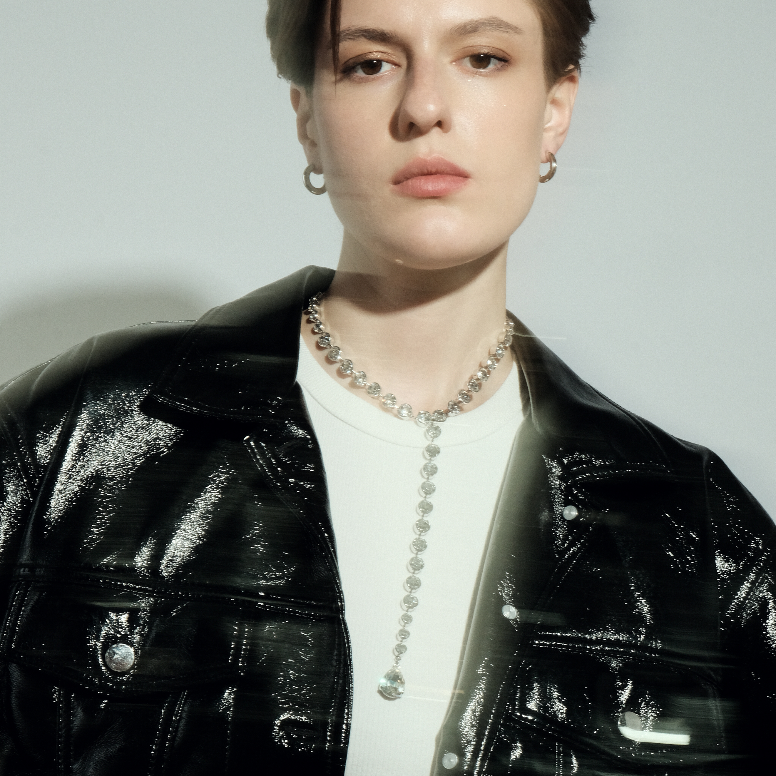 Silver necklace "Tie"