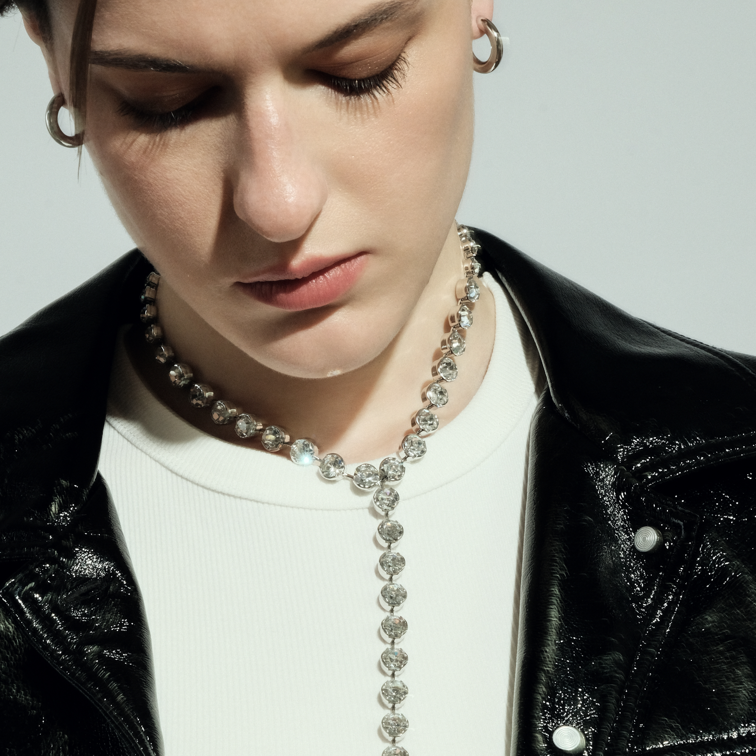 Silver necklace "Tie"