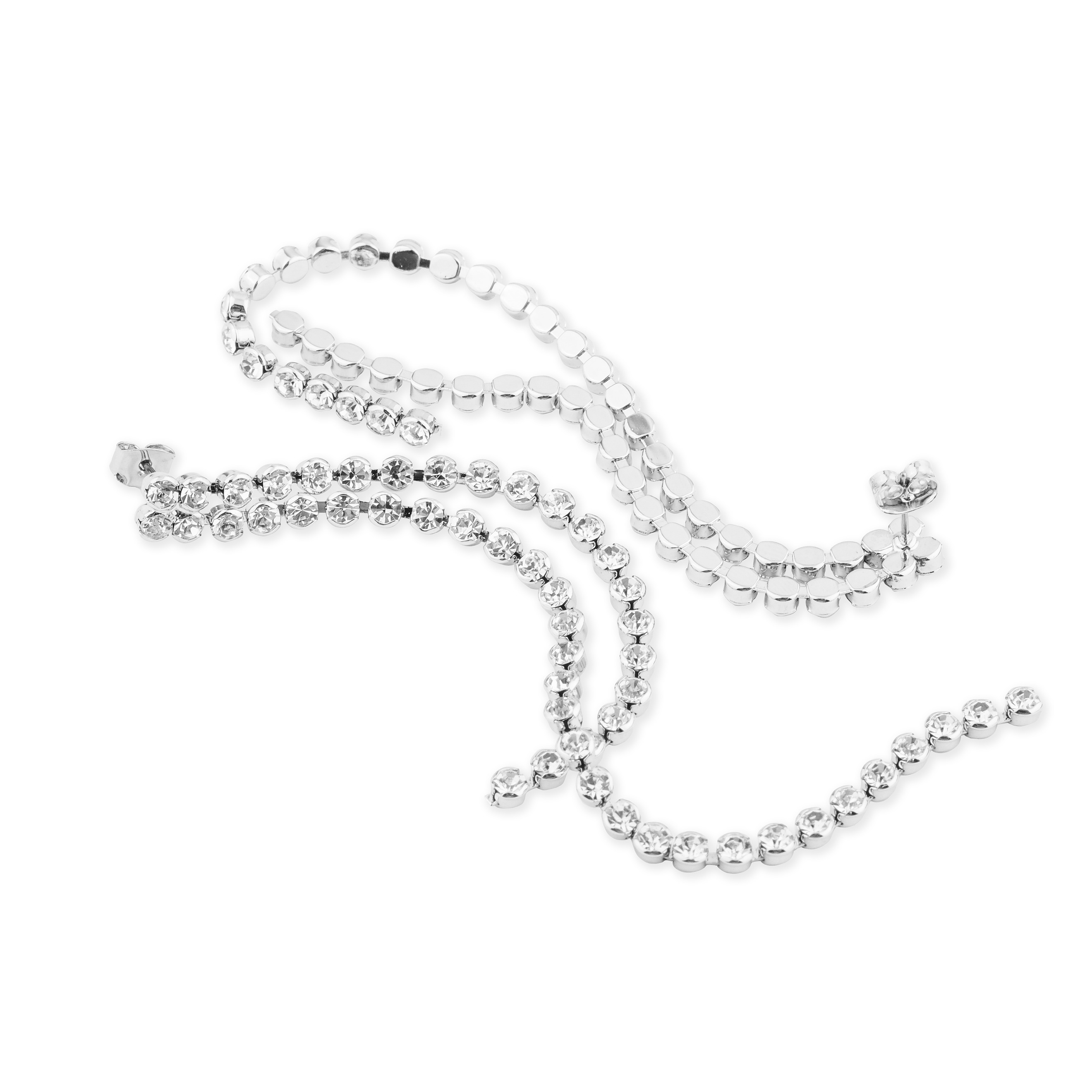 Long earrings with crystals