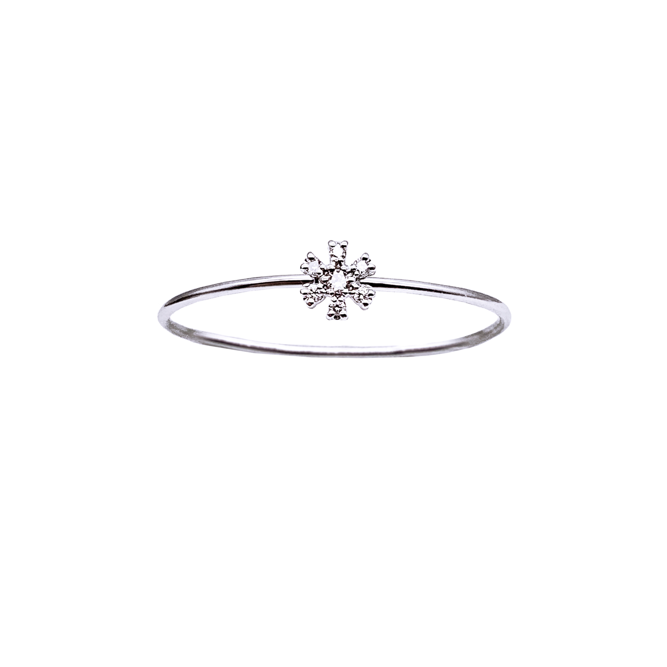 Prosto Jewelry Кольцо с цветком из белого золота с микробриллиантами