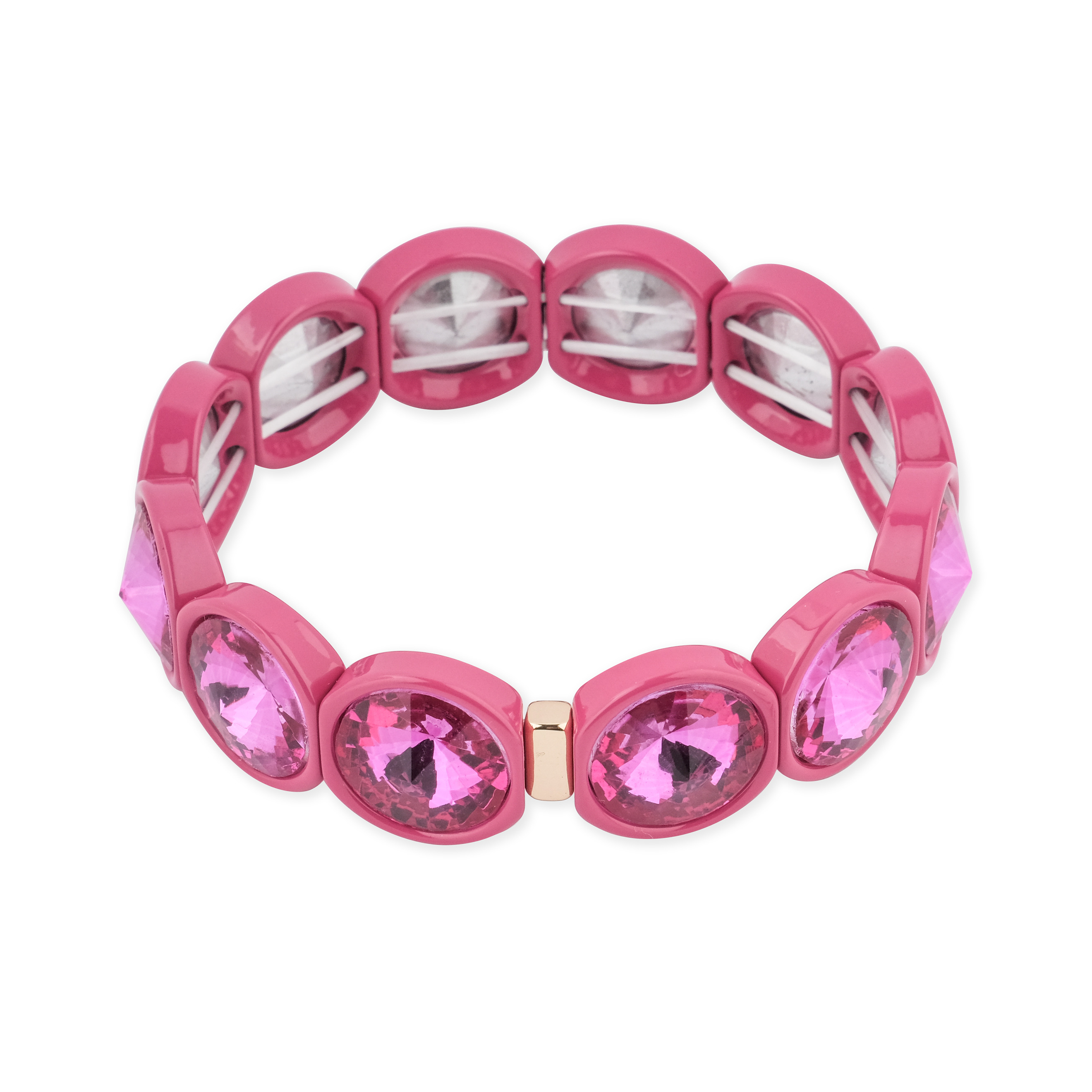 Pink bracelet with large crystals