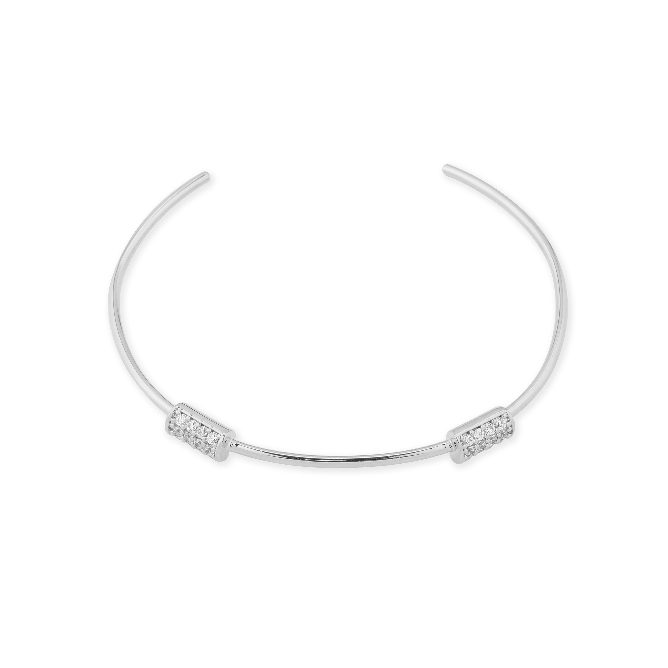 Silver bracelet with crystal inserts