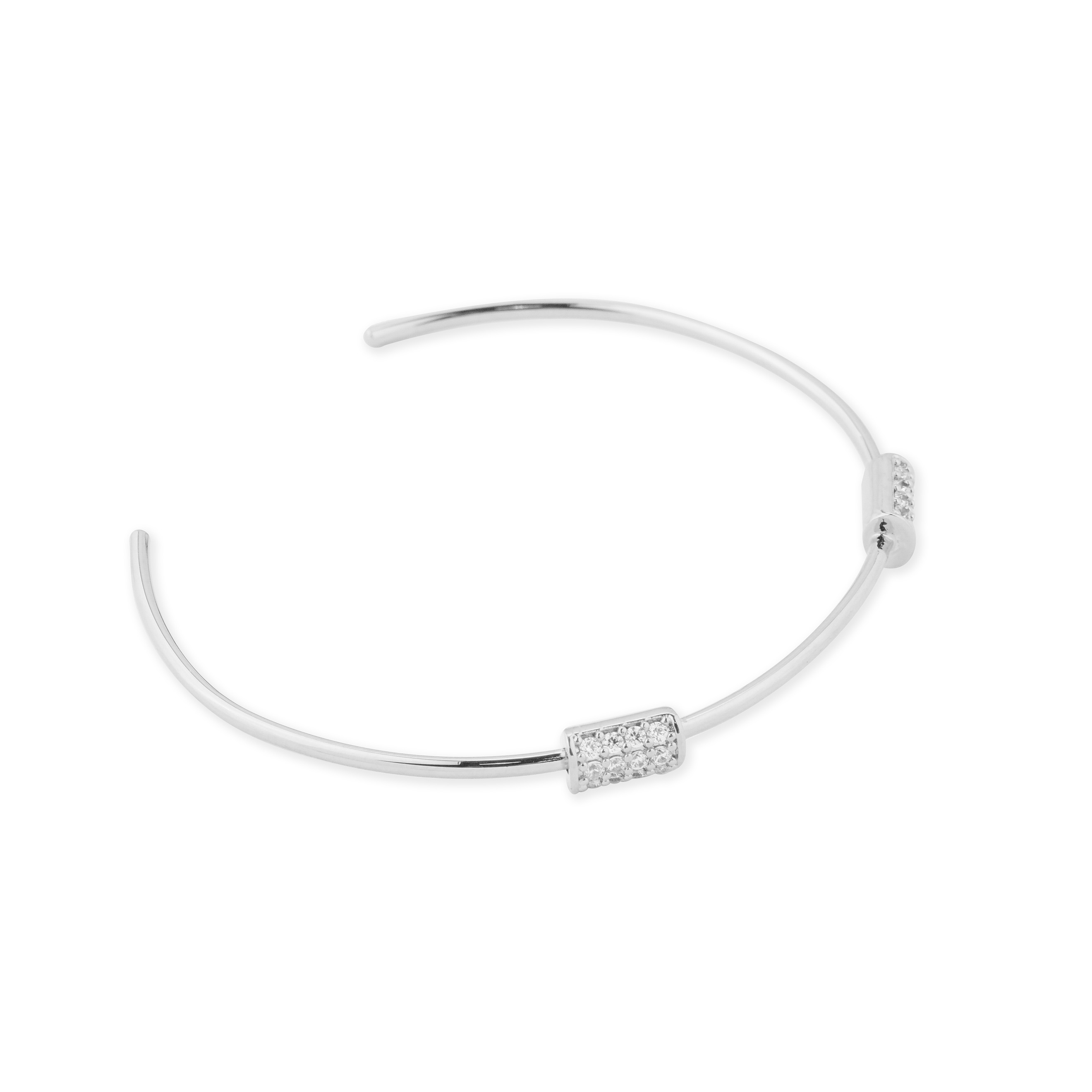 Silver bracelet with crystal inserts