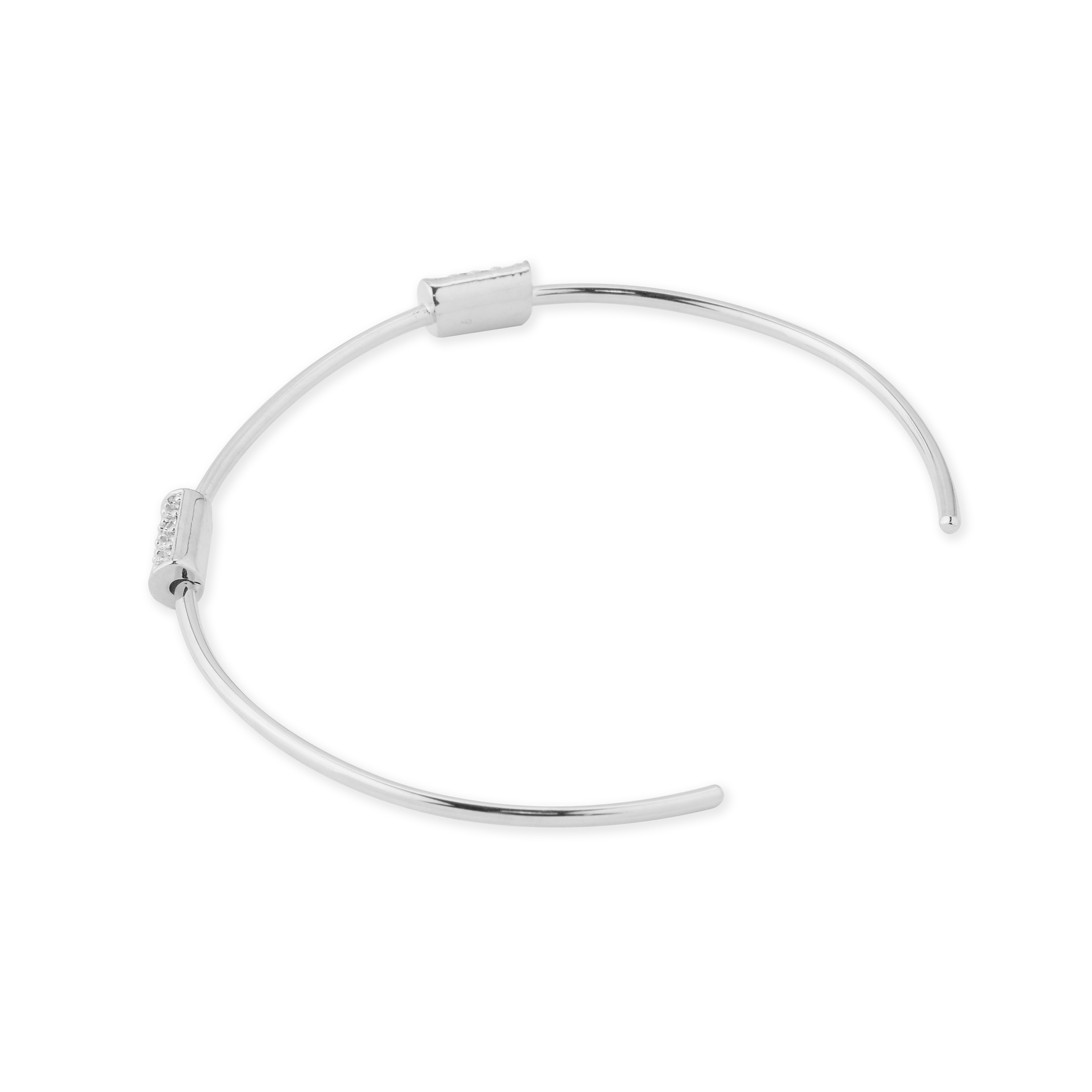Silver bracelet with crystal inserts