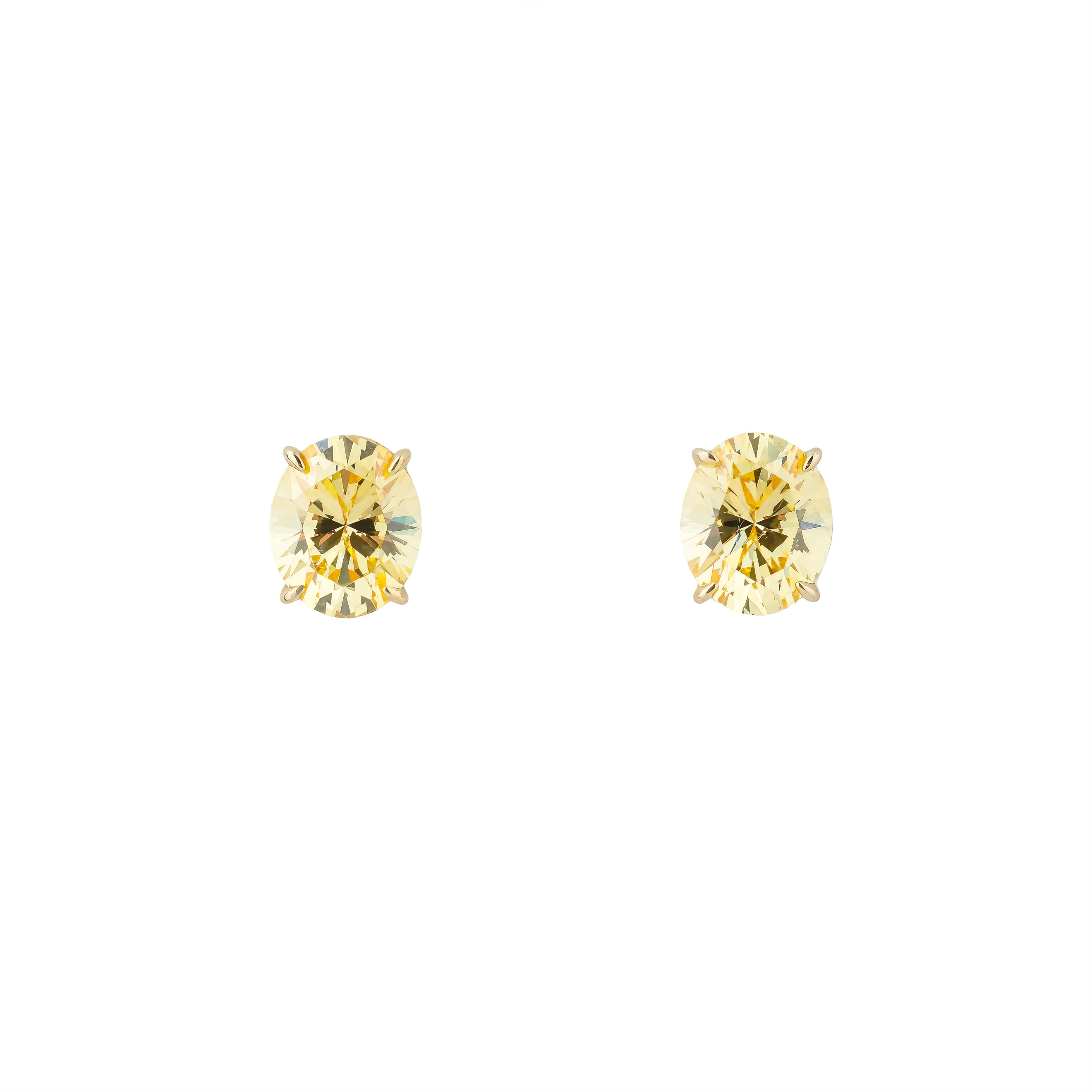 Gold-plated silver earrings with yellow crystal