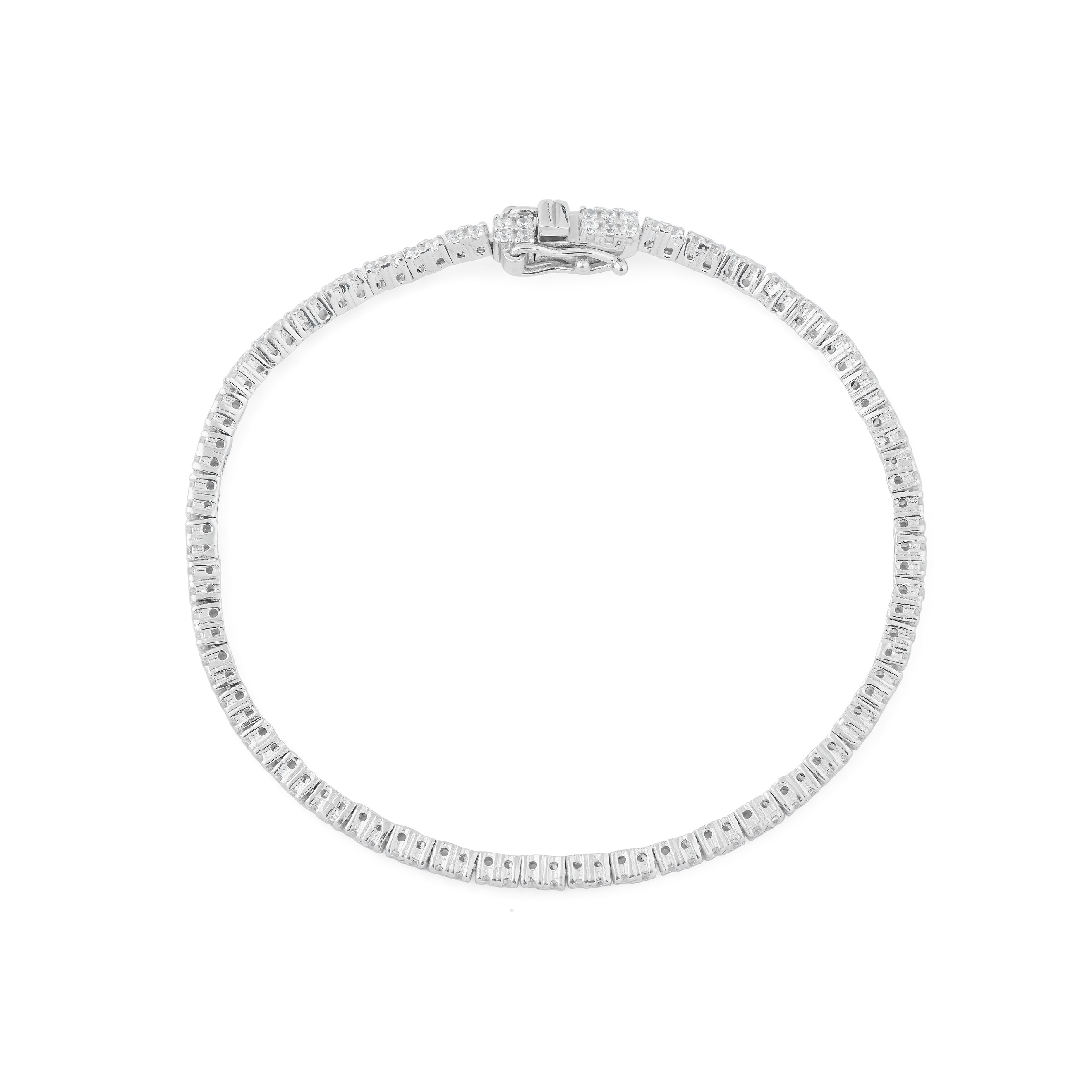 Silver bracelet with crystals