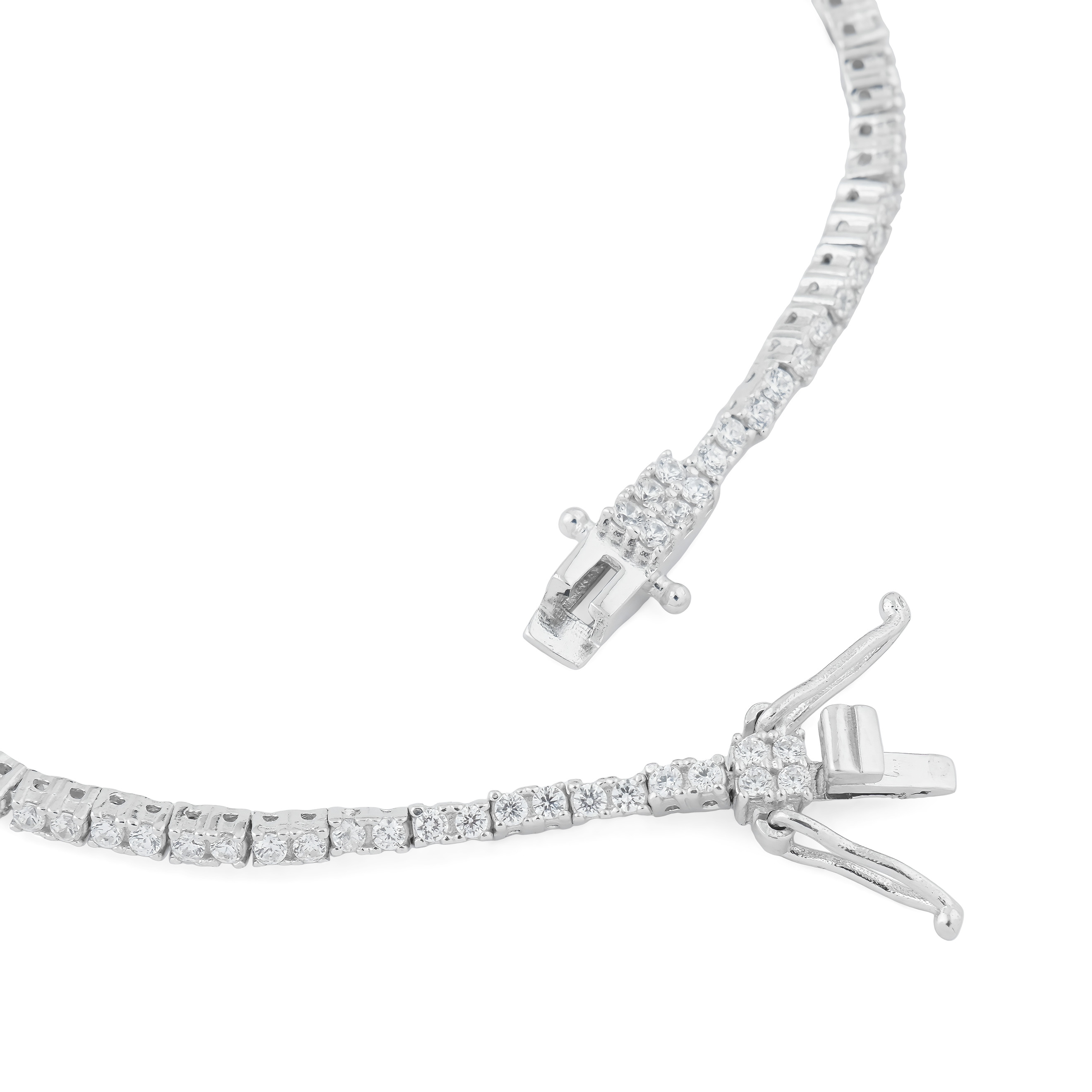 Silver bracelet with crystals