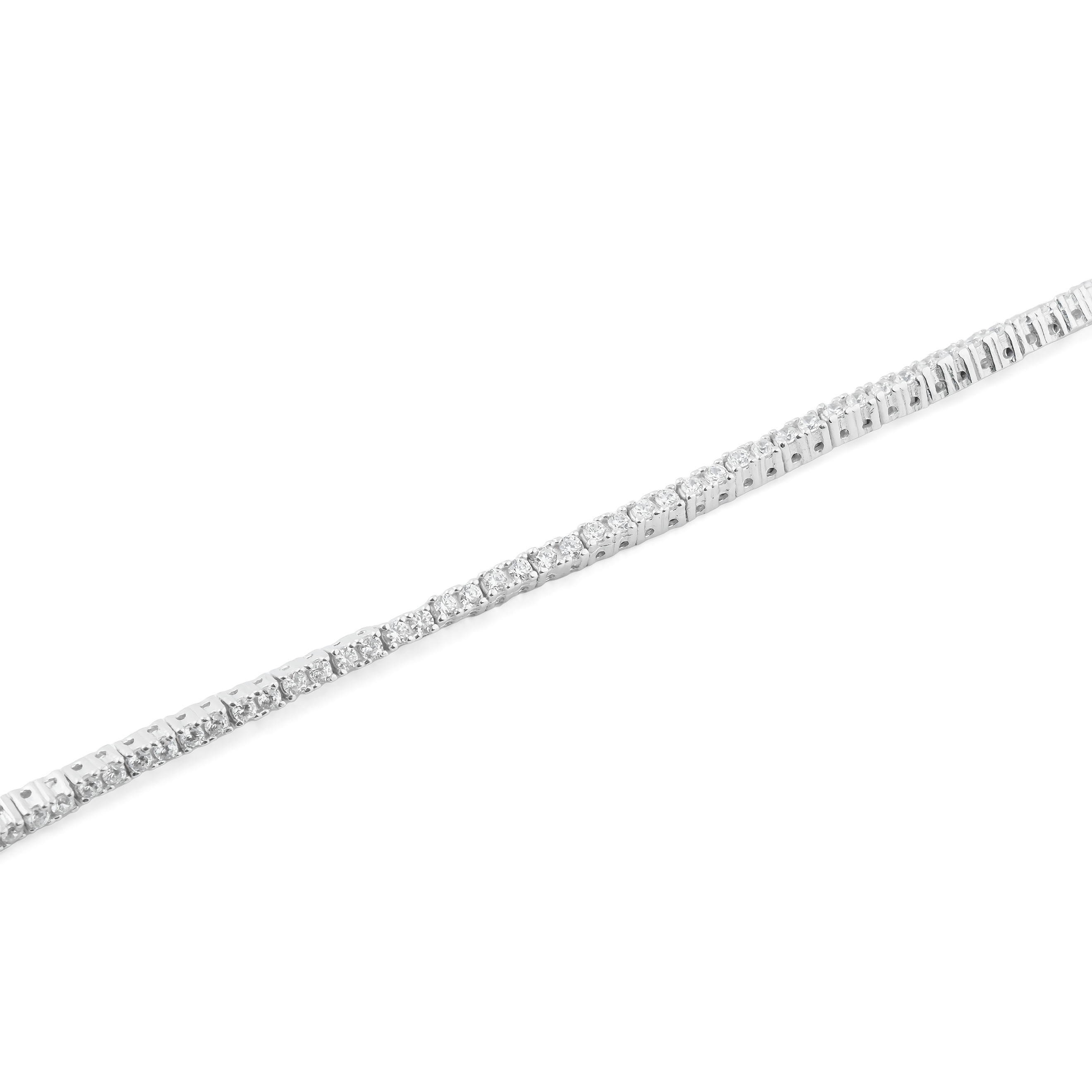 Silver bracelet with crystals