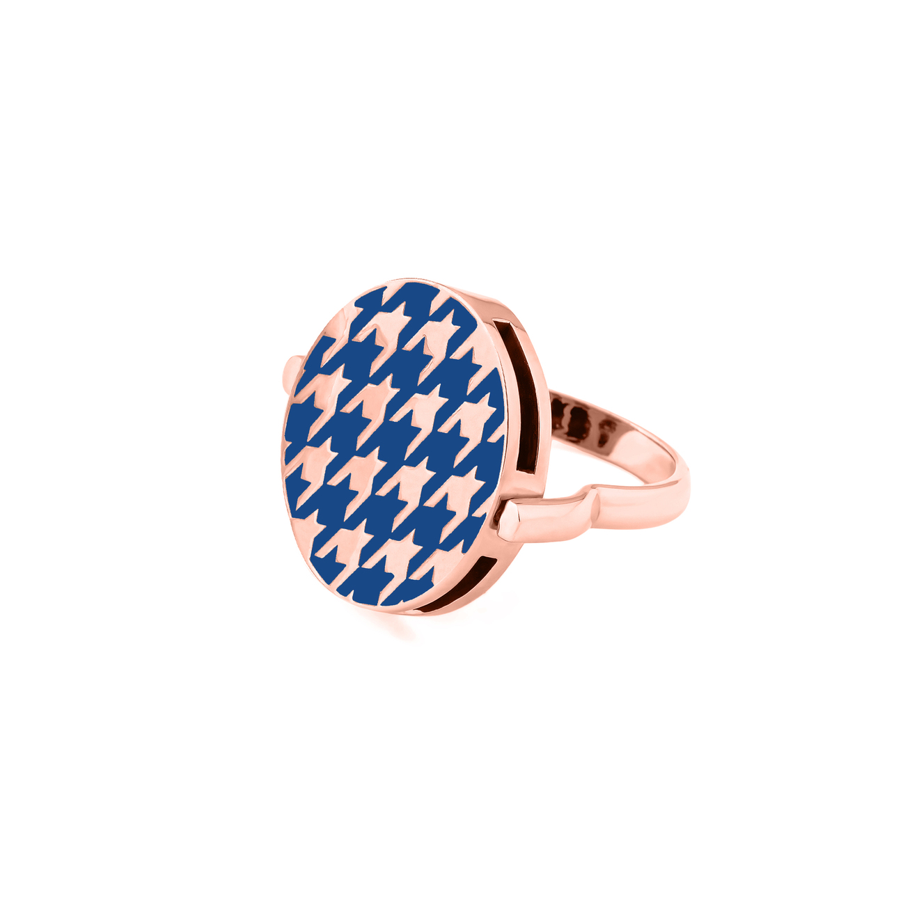 цена LUTA Jewelry Покрытое розовым золотом двустороннее серебряное кольцо-серьга с узором «гусиная лапка» из флуоресцентной эмали