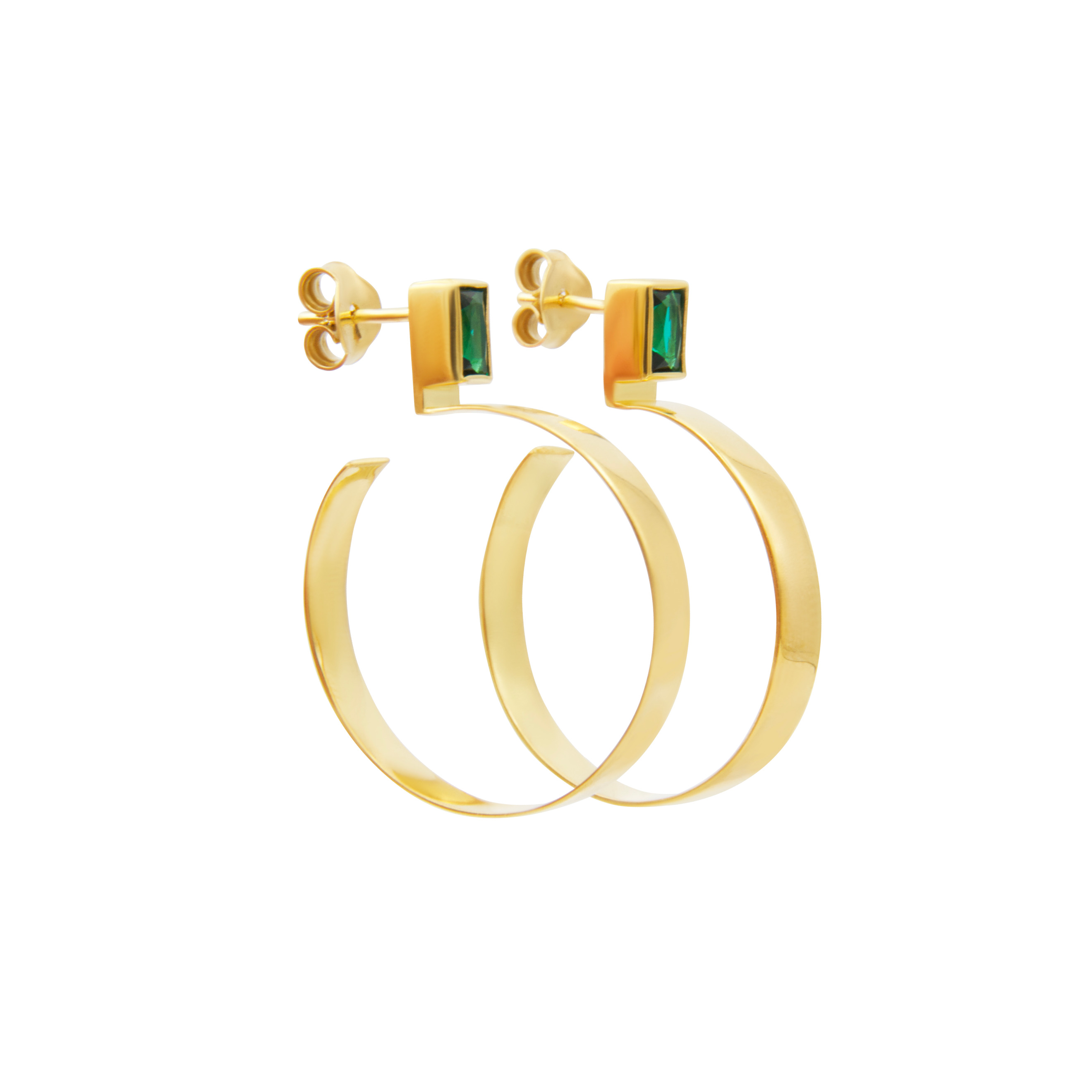 Позолоченные серьги-кольца из серебра Bhaira gold