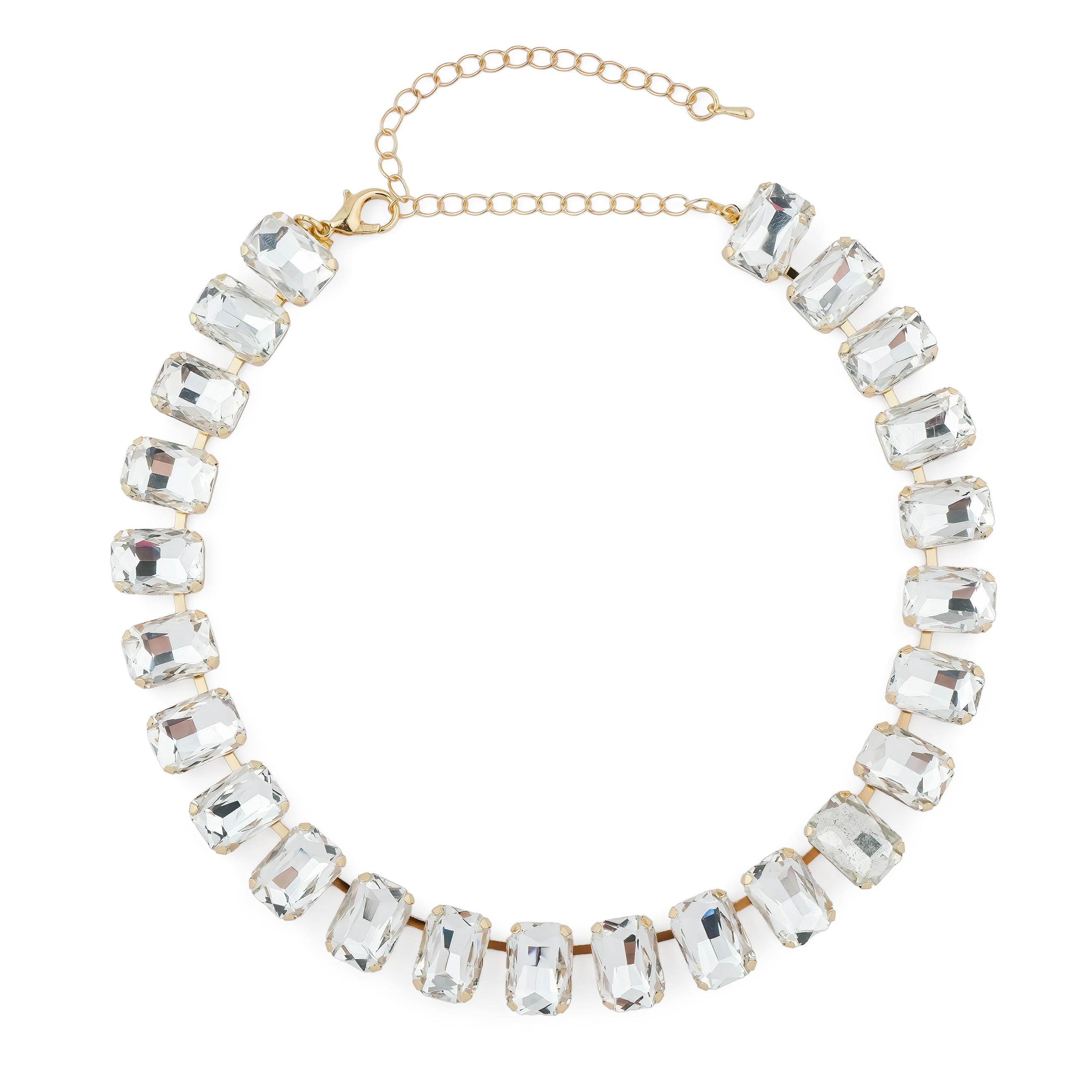 Necklace made of large white crystals