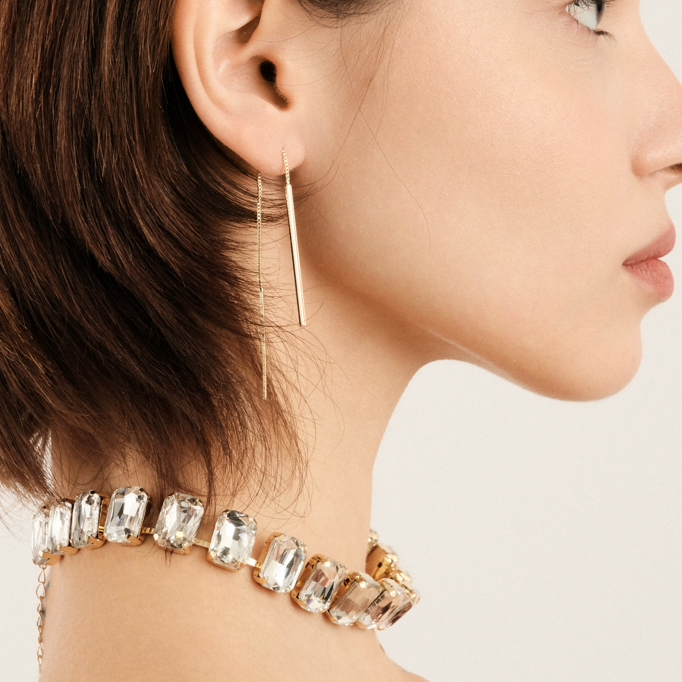 Necklace made of large white crystals