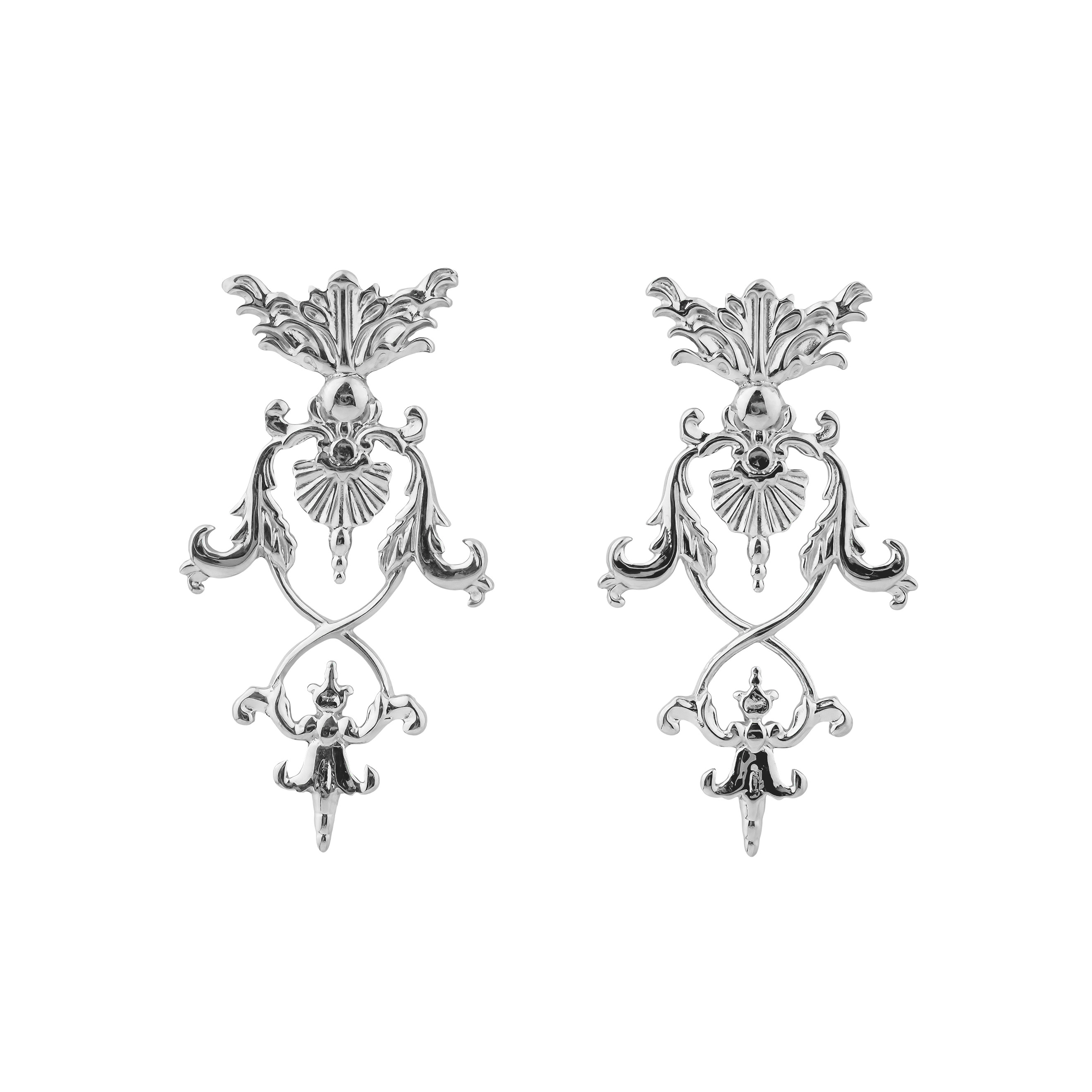 Акцентные серьги LUTA Jewelry Серебряные серьги в барочном стиле