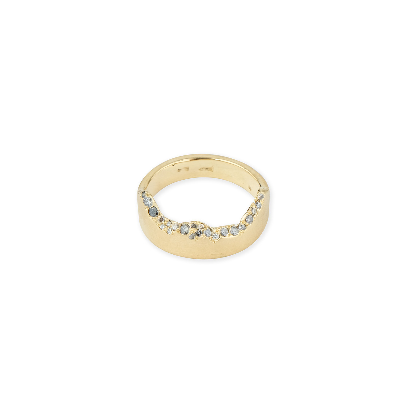 kintsugi jewelry золотое кольцо open heart с бриллиантом Kintsugi Jewelry Кольцо Satin из золота с бриллиантами