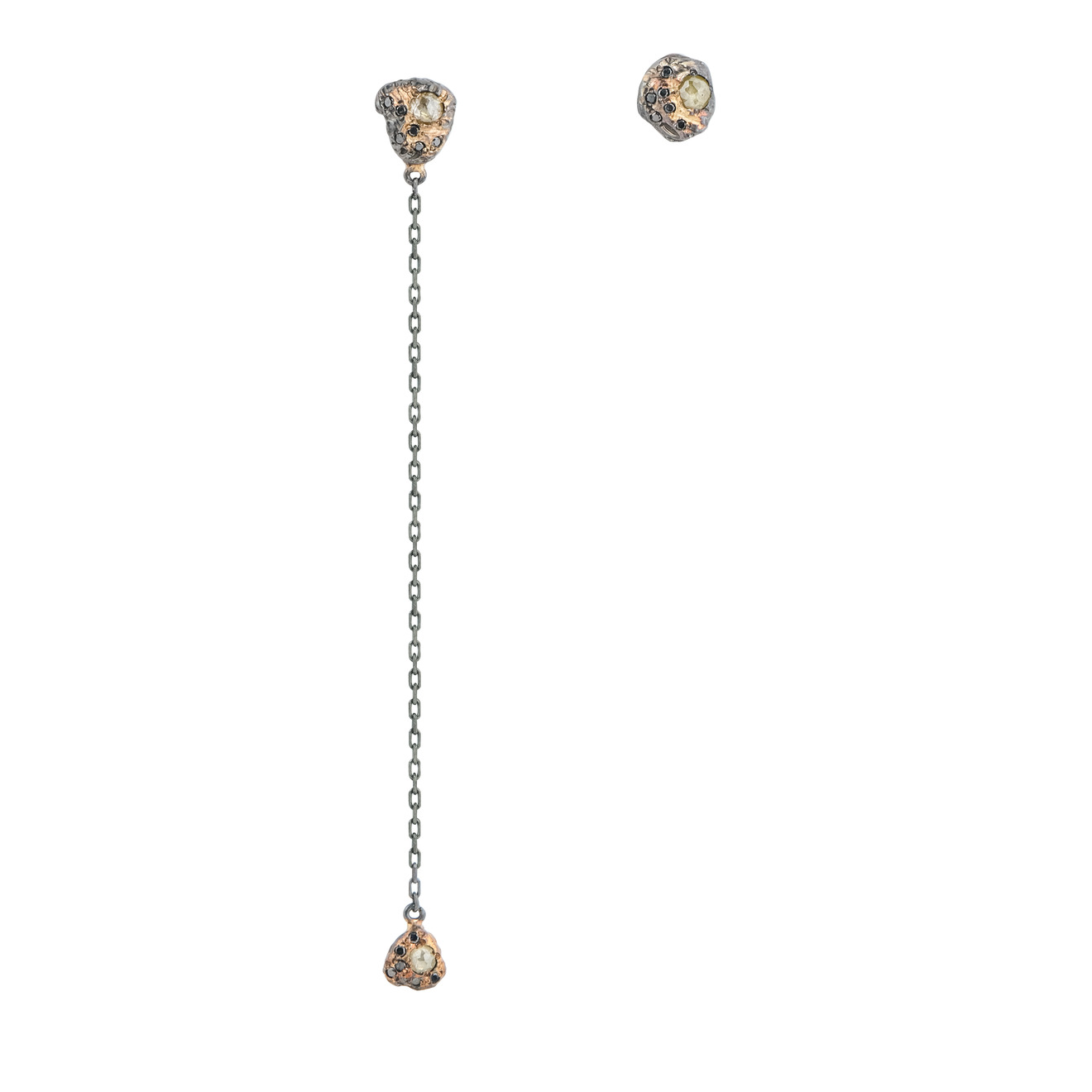 Kintsugi Jewelry Серьги My way из серебра с позолотой и бриллиантами серьги из серебра с позолотой и малахитом яхонт ювелирный арт 258114