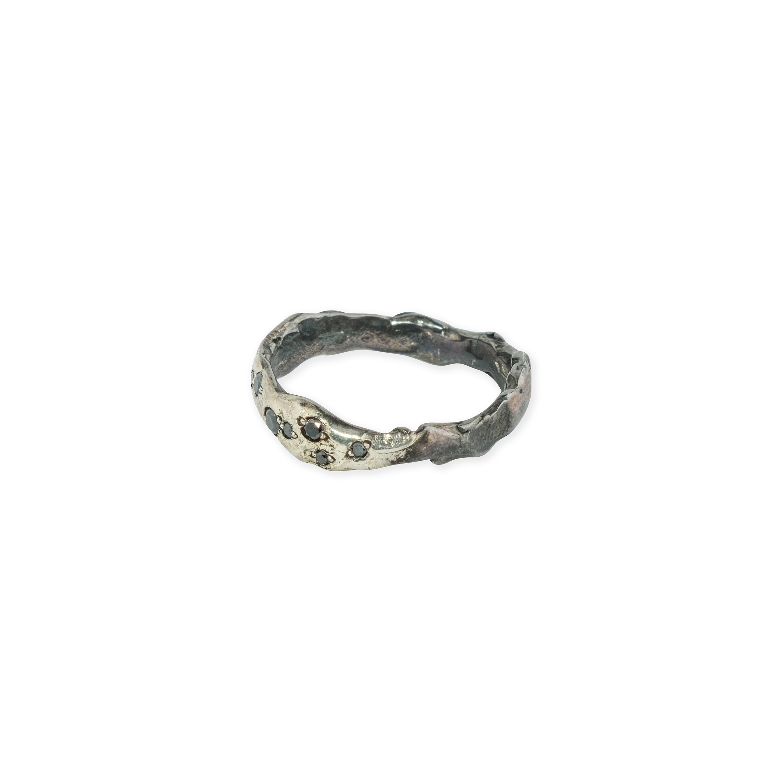 Тонкие кольца Kintsugi Jewelry Кольцо Brave серебряное с позолотой и бриллиантами