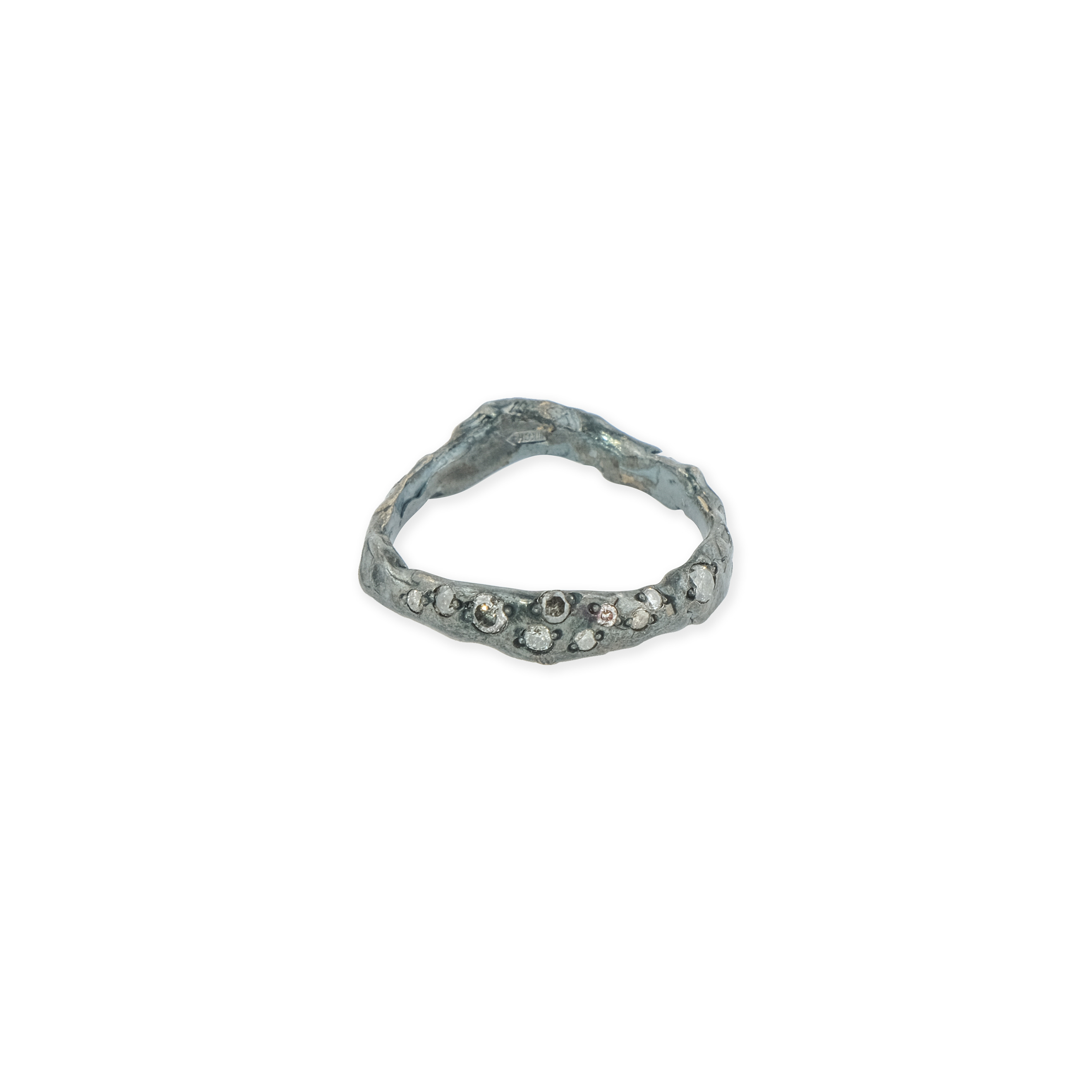 Тонкие кольца Kintsugi Jewelry Кольцо Brave серебряное с бриллиантами