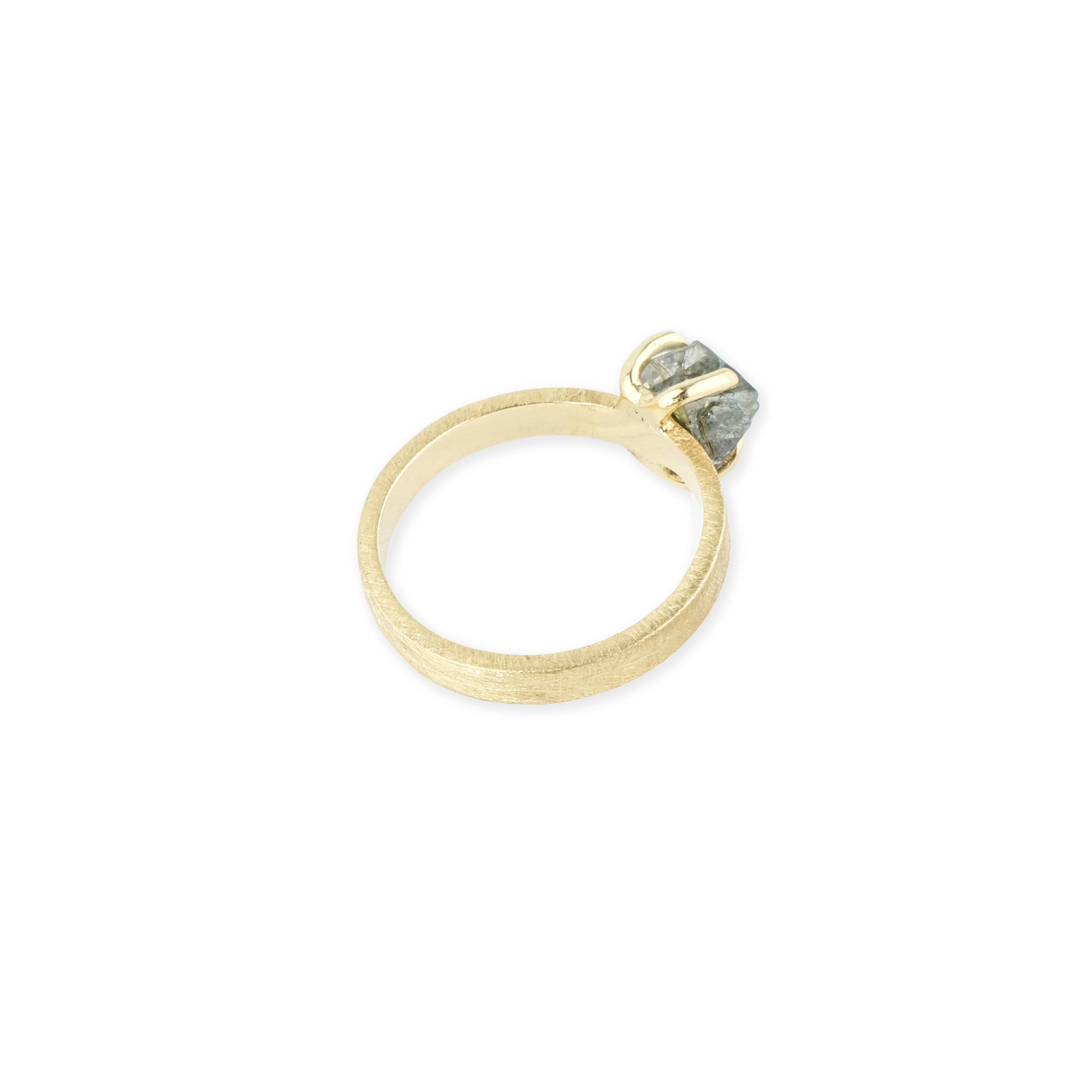 Кольцо Rough diamond золотое с кристаллом кварца