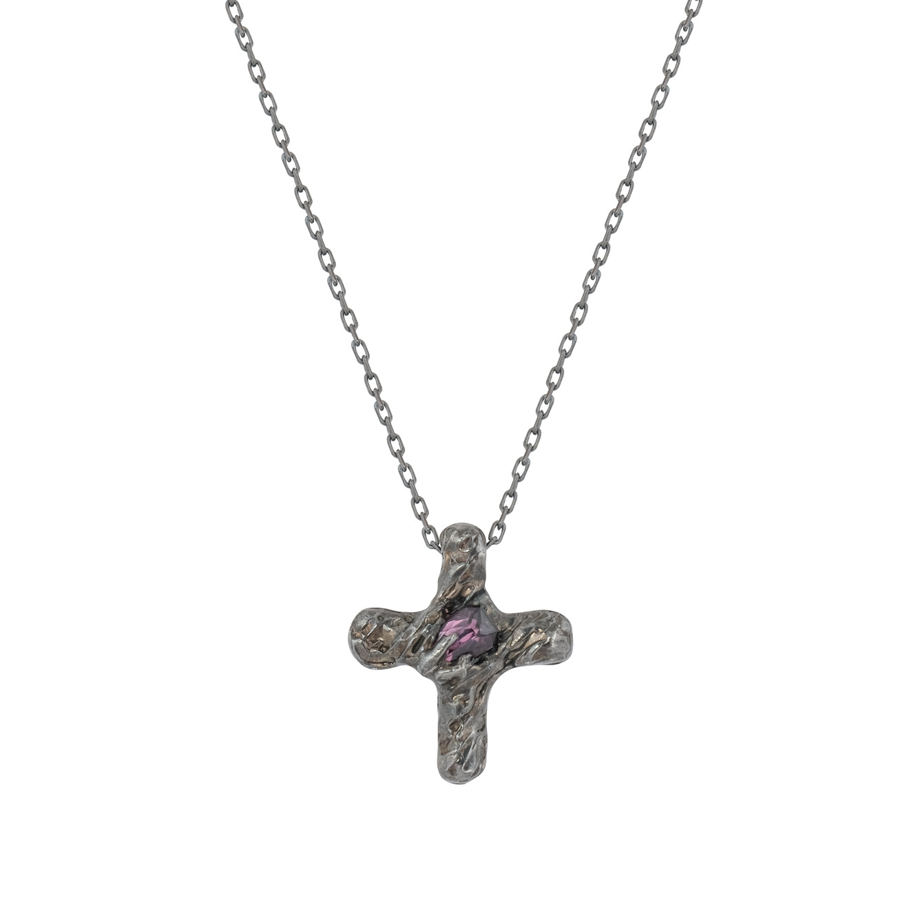 Kintsugi Jewelry Кулон крест из серебра со вставкой из шпинели подвеска из серебра со вставкой из поделочного камня яхонт ювелирный арт 2698114