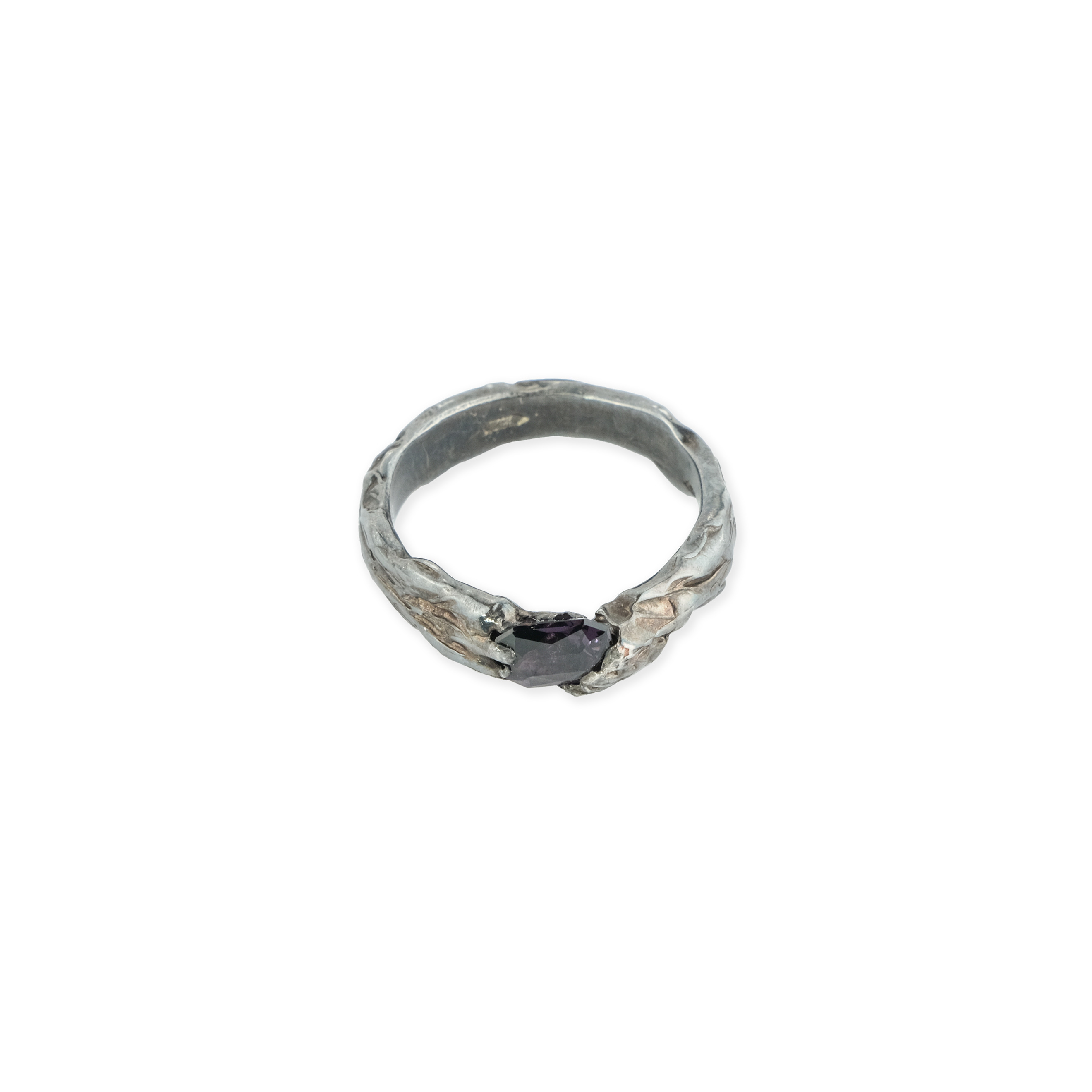 Тонкие кольца Kintsugi Jewelry Кольцо серебряное со вставкой из шпинели
